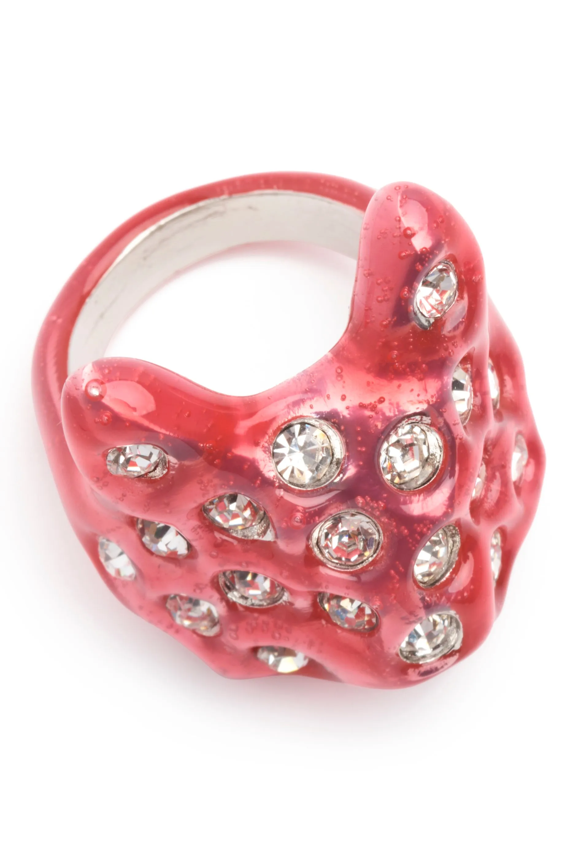 HOT PINK PUFFY BUNNY RING sold by Collina Strada product image thumbnail 3