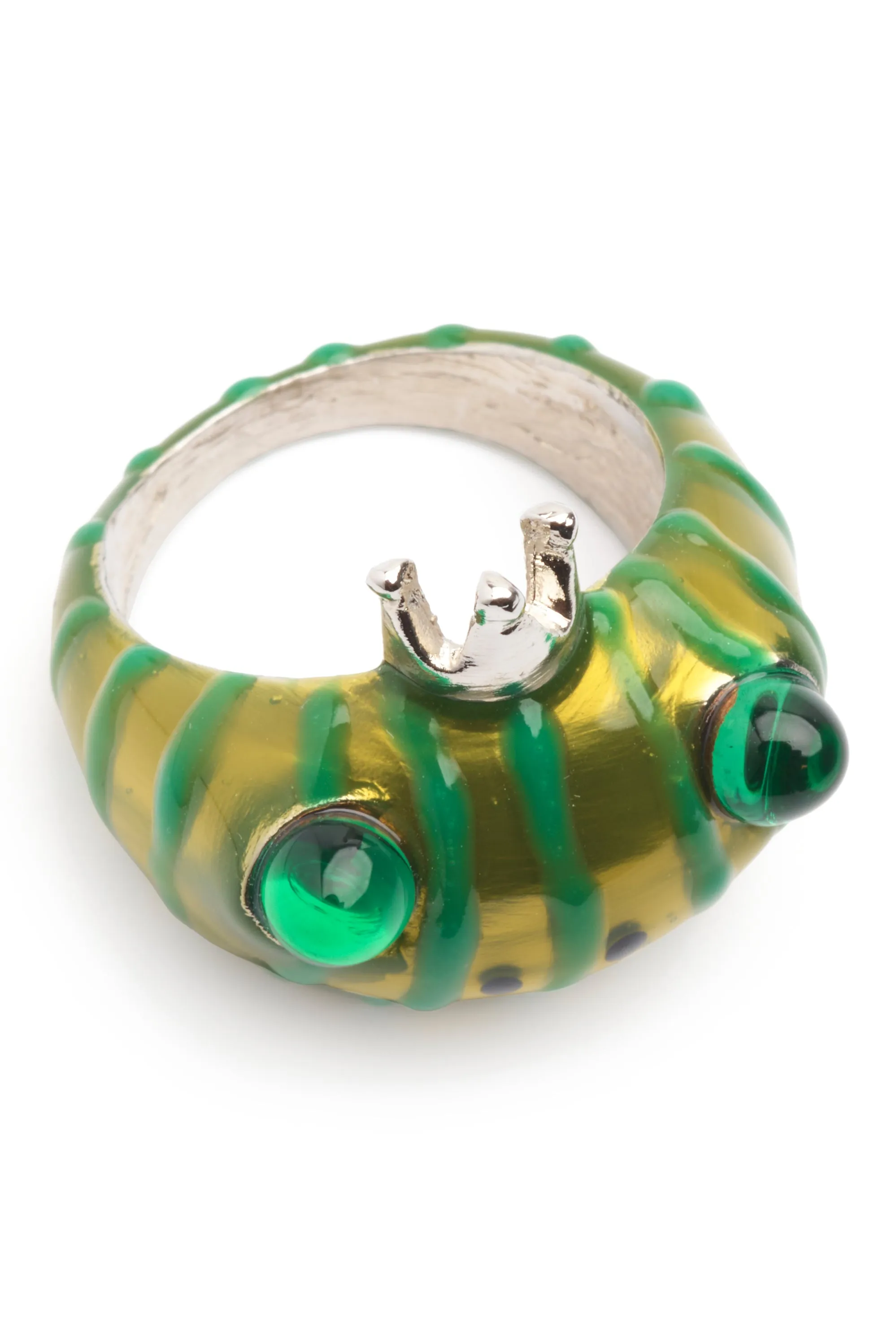 METALLIC FOREST STRIPE FROG PRINCE RING sold by Collina Strada product image thumbnail 3