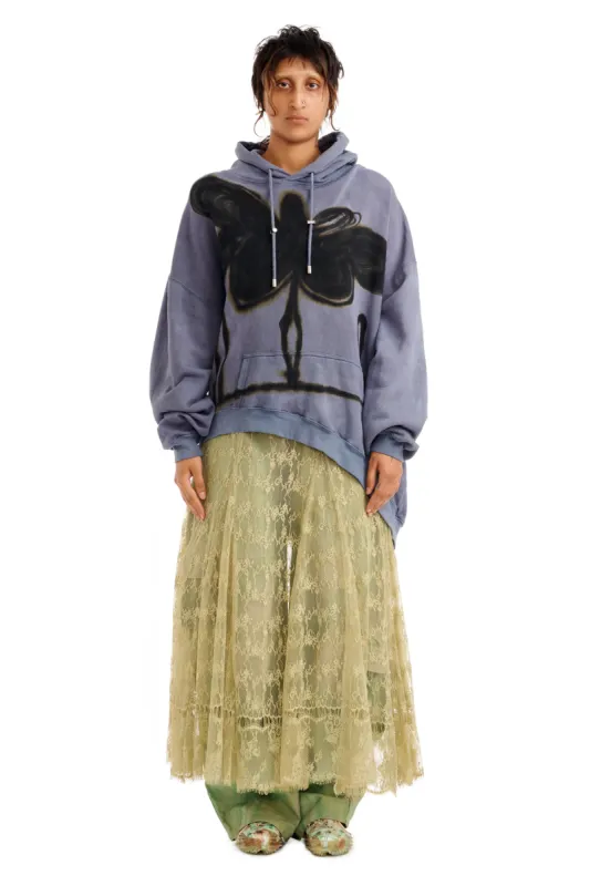 MIDNIGHT FLOWER POT WAVE HEM HOODIE sold by Collina Strada