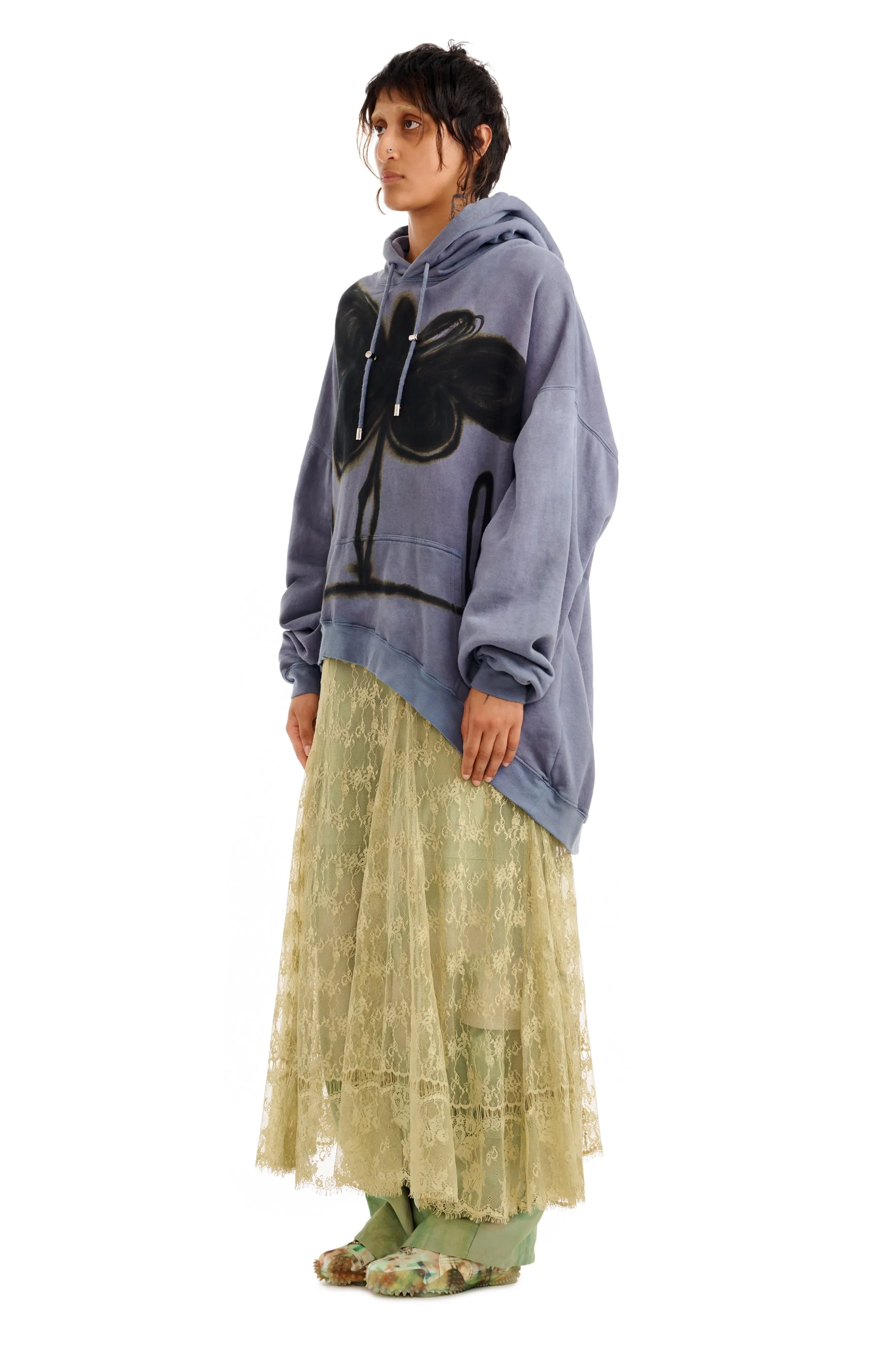 MIDNIGHT FLOWER POT WAVE HEM HOODIE sold by Collina Strada product image thumbnail 3