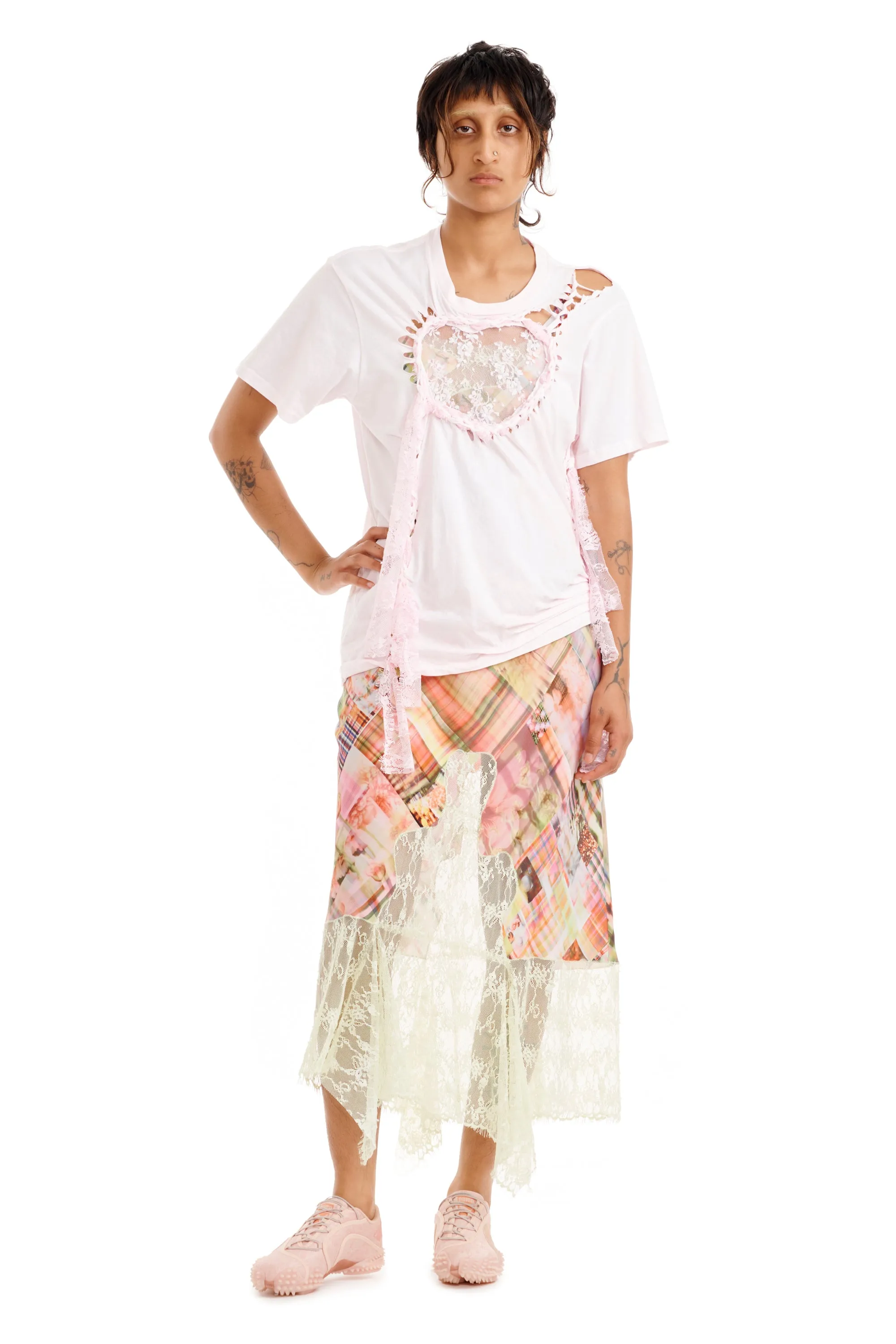 LIGHT PINK LACE HEART NASH TEE sold by Collina Strada product image thumbnail 2