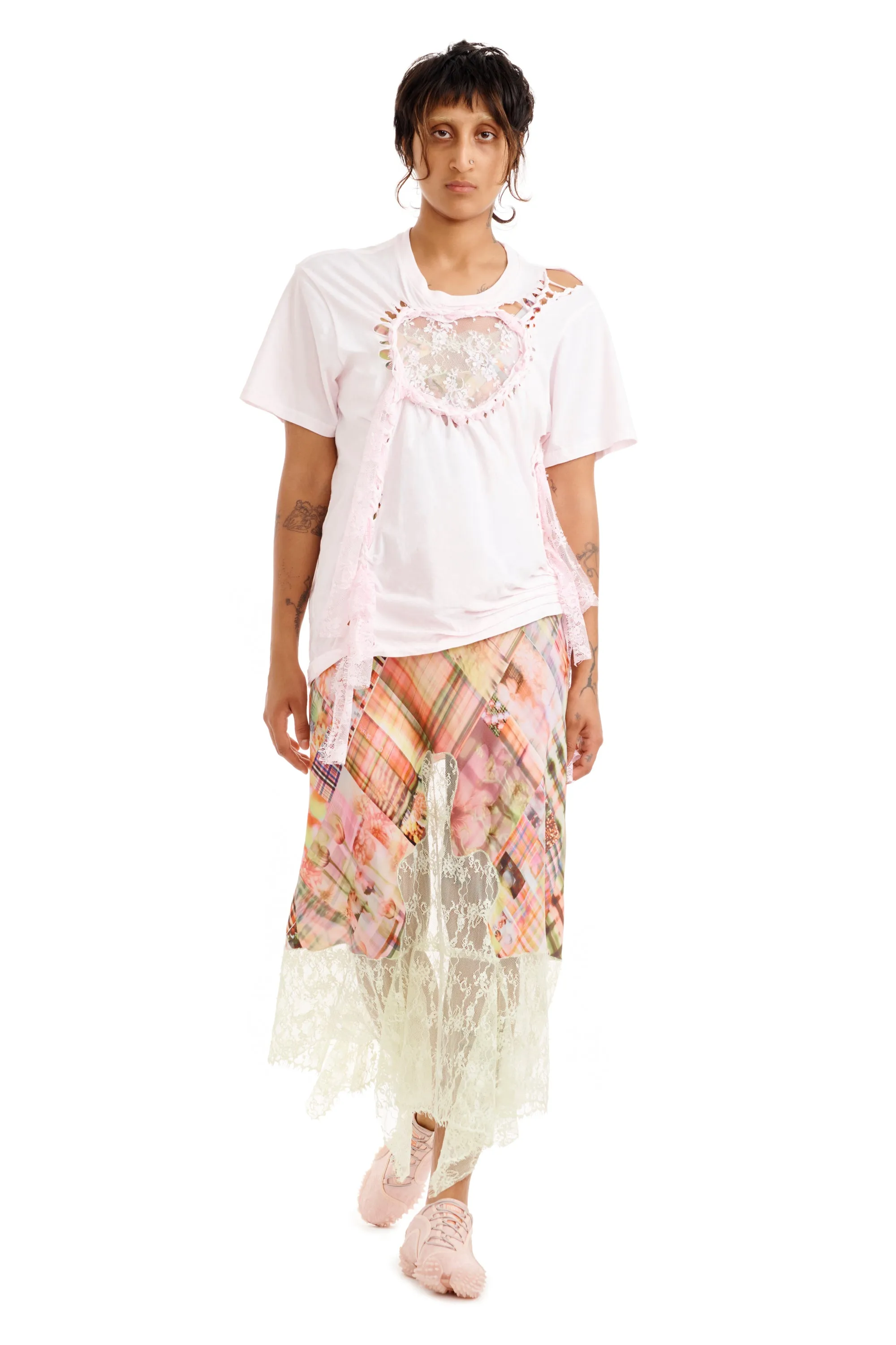 LIGHT PINK LACE HEART NASH TEE sold by Collina Strada product image thumbnail 3