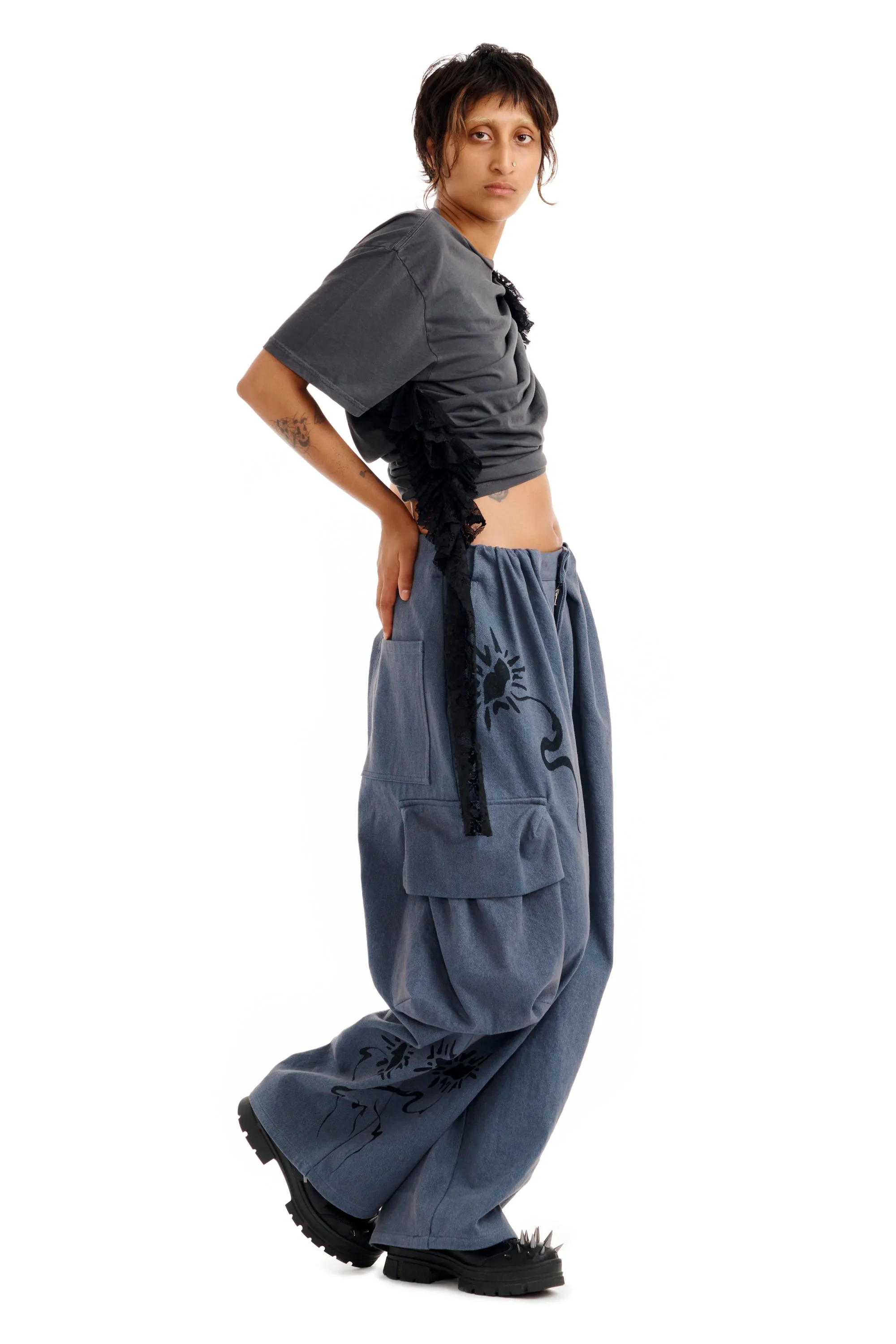 CHARCOAL LACE EVA TEE sold by Collina Strada product image thumbnail 3