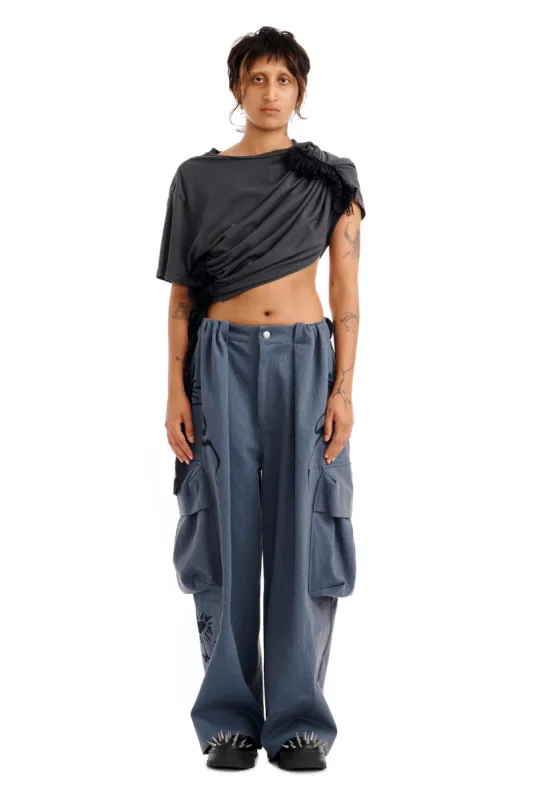 CHARCOAL LACE EVA TEE sold by Collina Strada