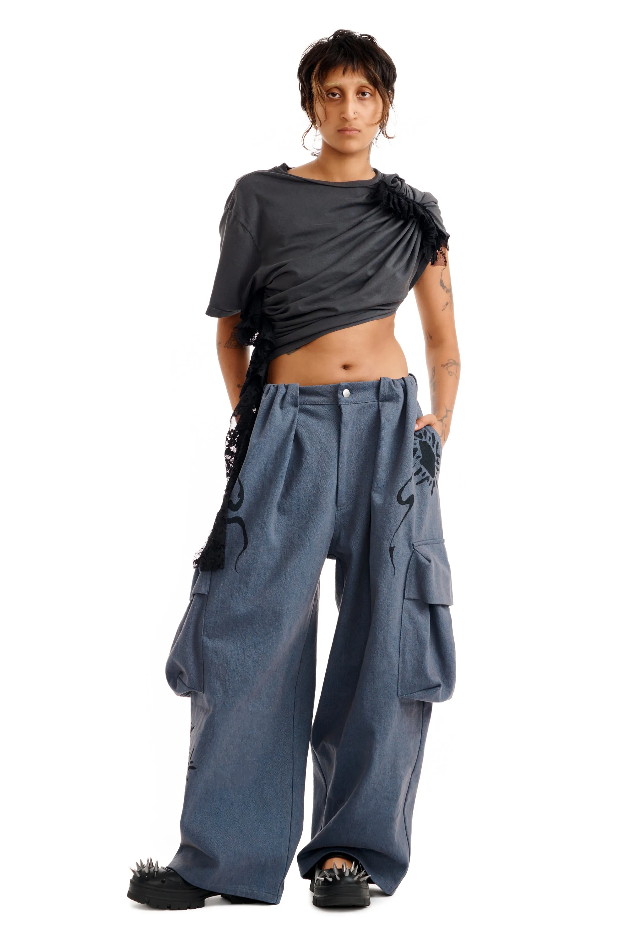 CHARCOAL LACE EVA TEE sold by Collina Strada product image thumbnail 4