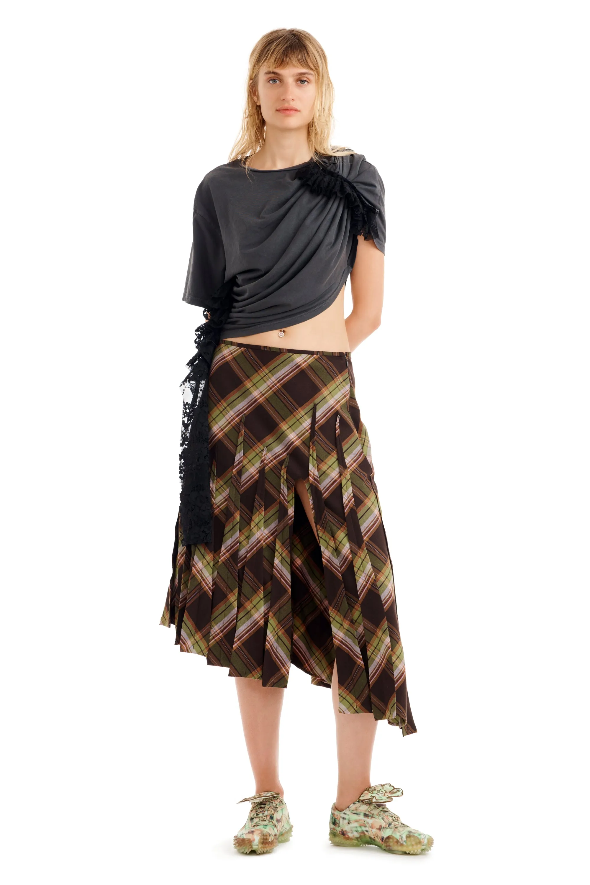TAPENADE PLAID LONG DRIZZLE SKIRT sold by Collina Strada product image thumbnail 2