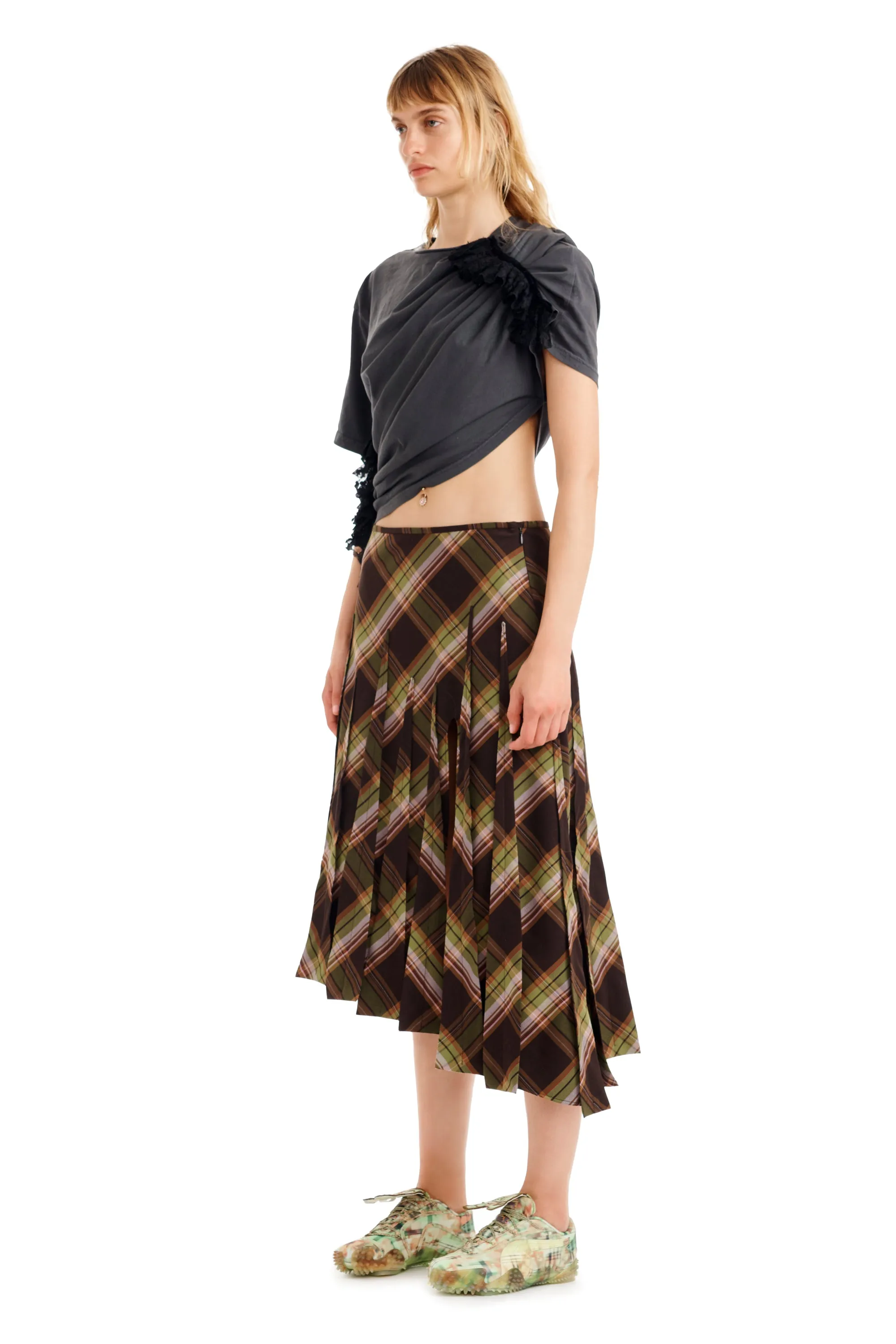 TAPENADE PLAID LONG DRIZZLE SKIRT sold by Collina Strada product image thumbnail 3