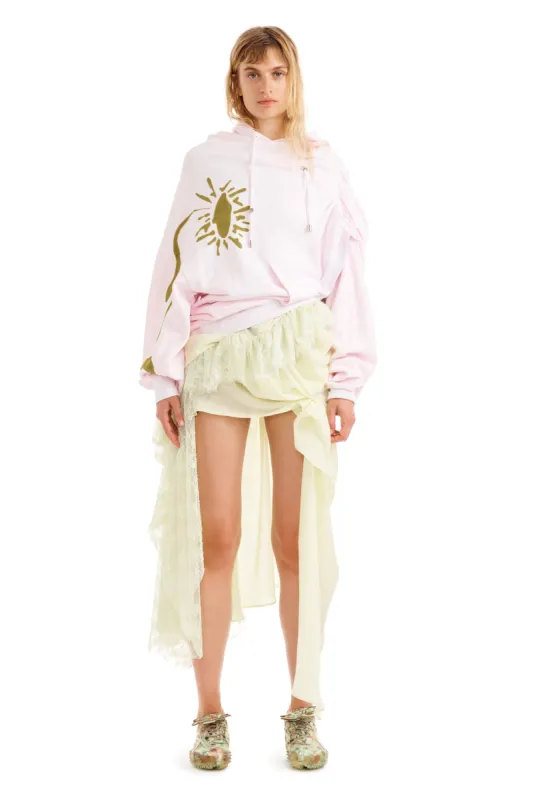 PINK DAISY EVA DRAPED HOODIE sold by Collina Strada