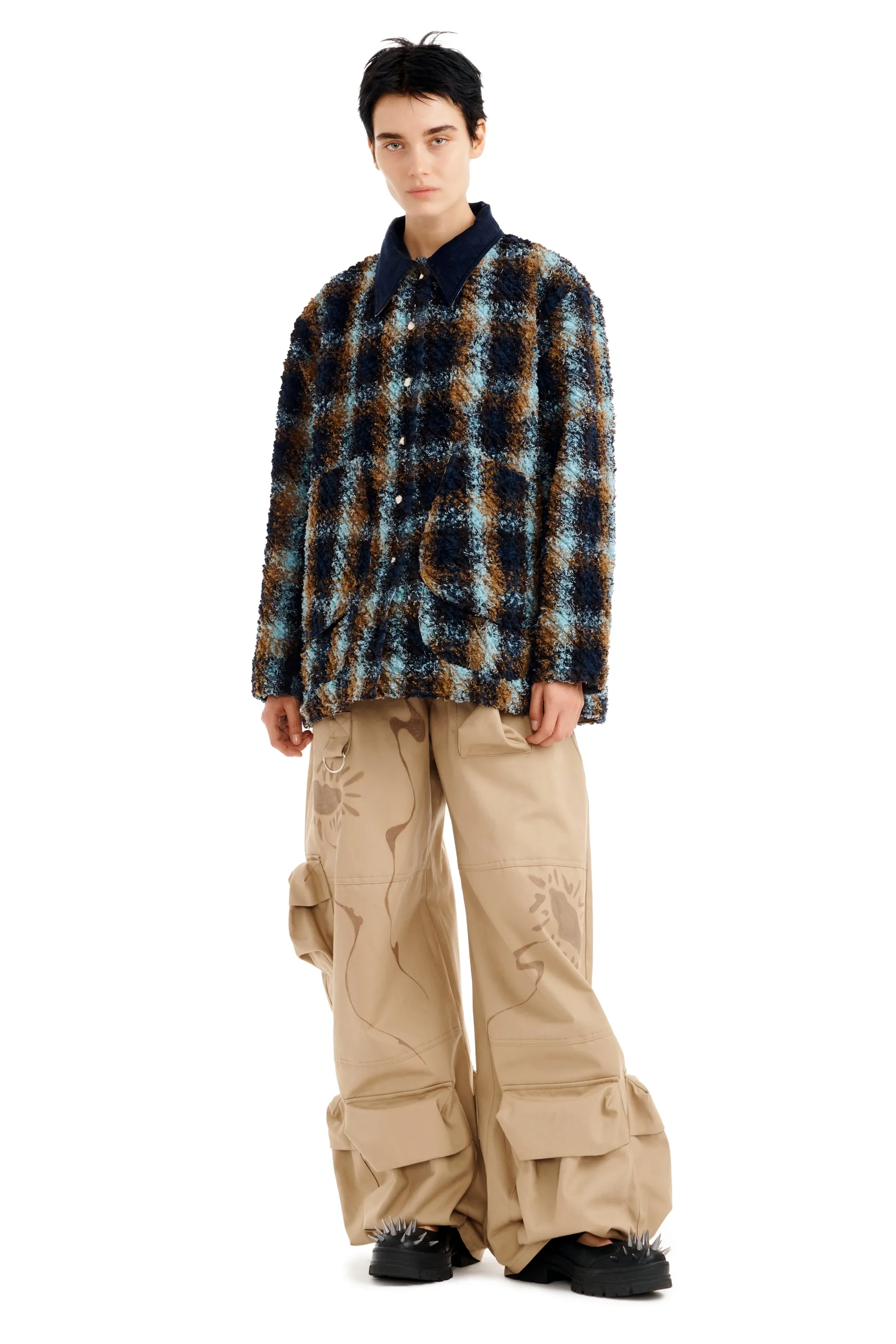 NAVY CAMEL PLAID STABLE JACKET sold by Collina Strada product image thumbnail 5