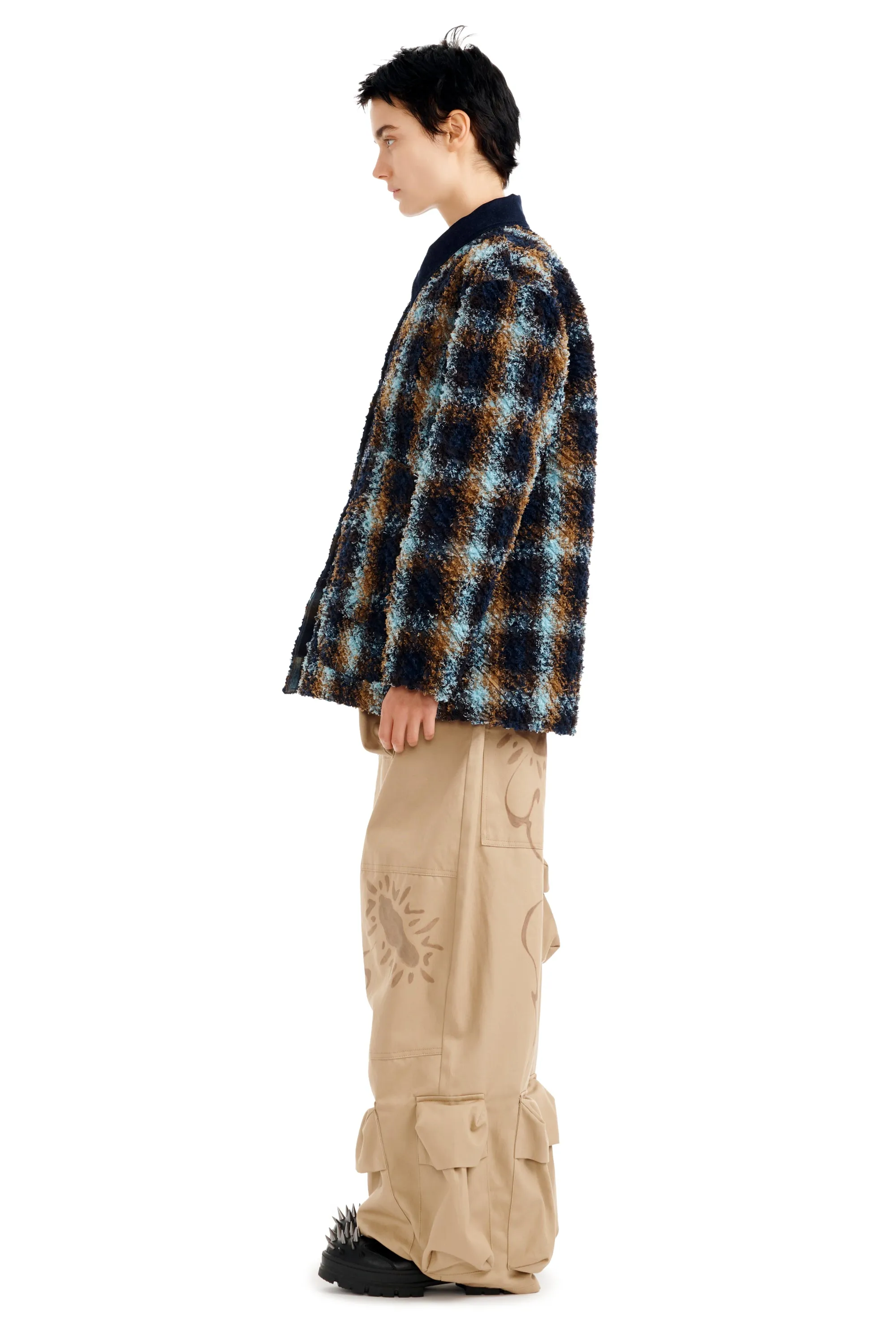 NAVY CAMEL PLAID STABLE JACKET sold by Collina Strada product image thumbnail 3