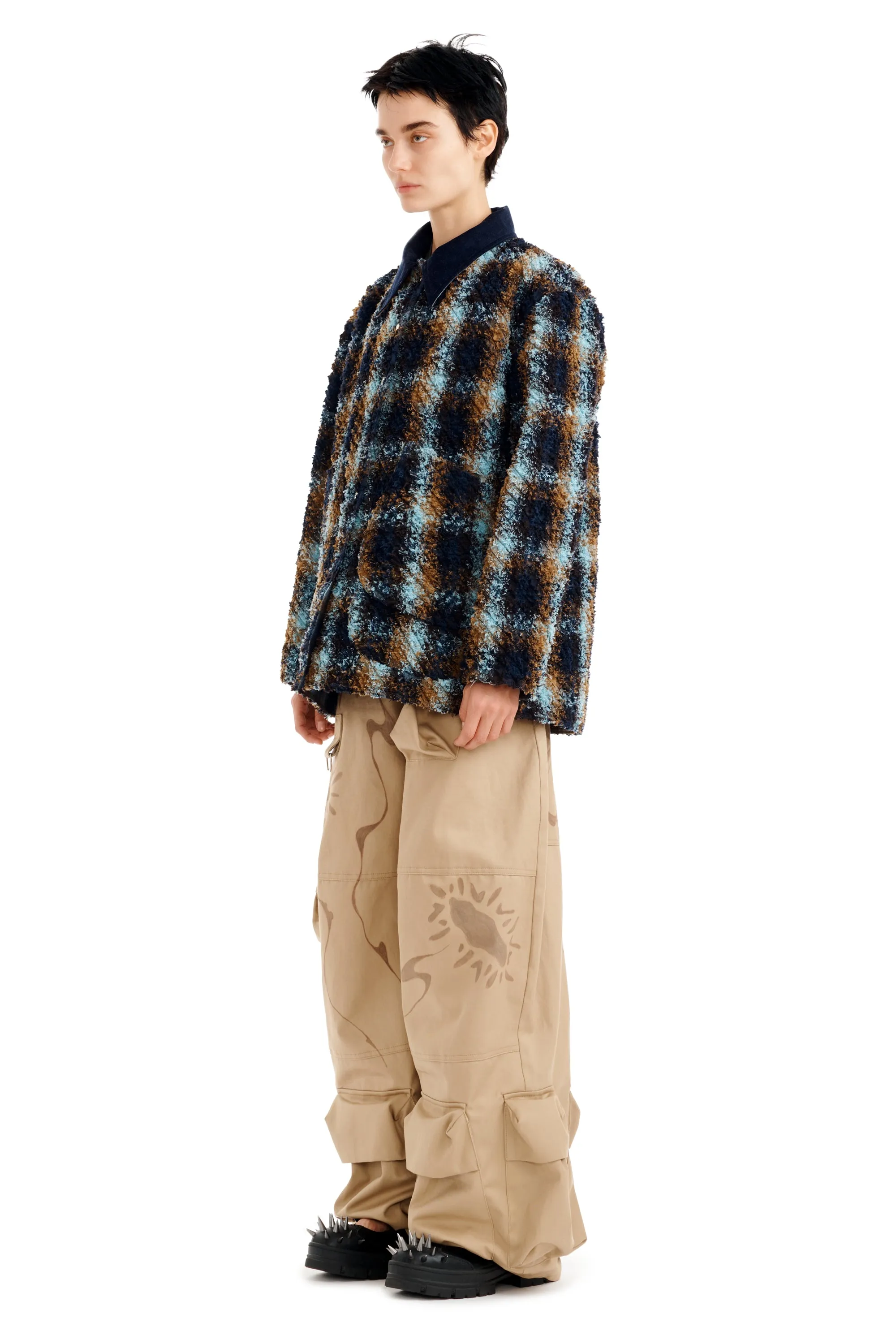 NAVY CAMEL PLAID STABLE JACKET sold by Collina Strada product image thumbnail 2