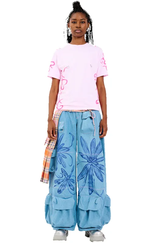 TATTOO PINK PIERCED TEE sold by Collina Strada