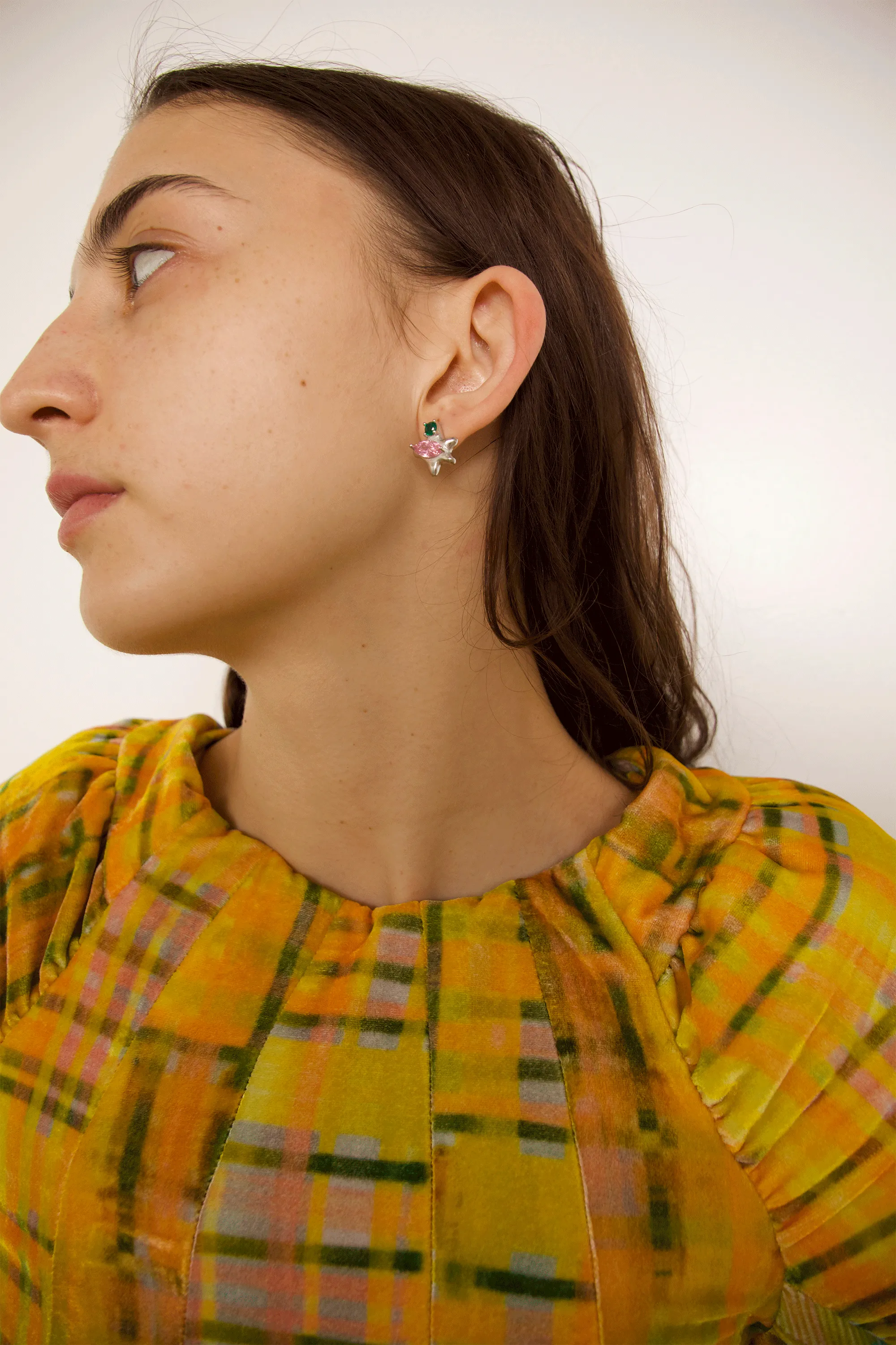 SOFT PINK EMERALD STELLA STUDS sold by Collina Strada product image thumbnail 5