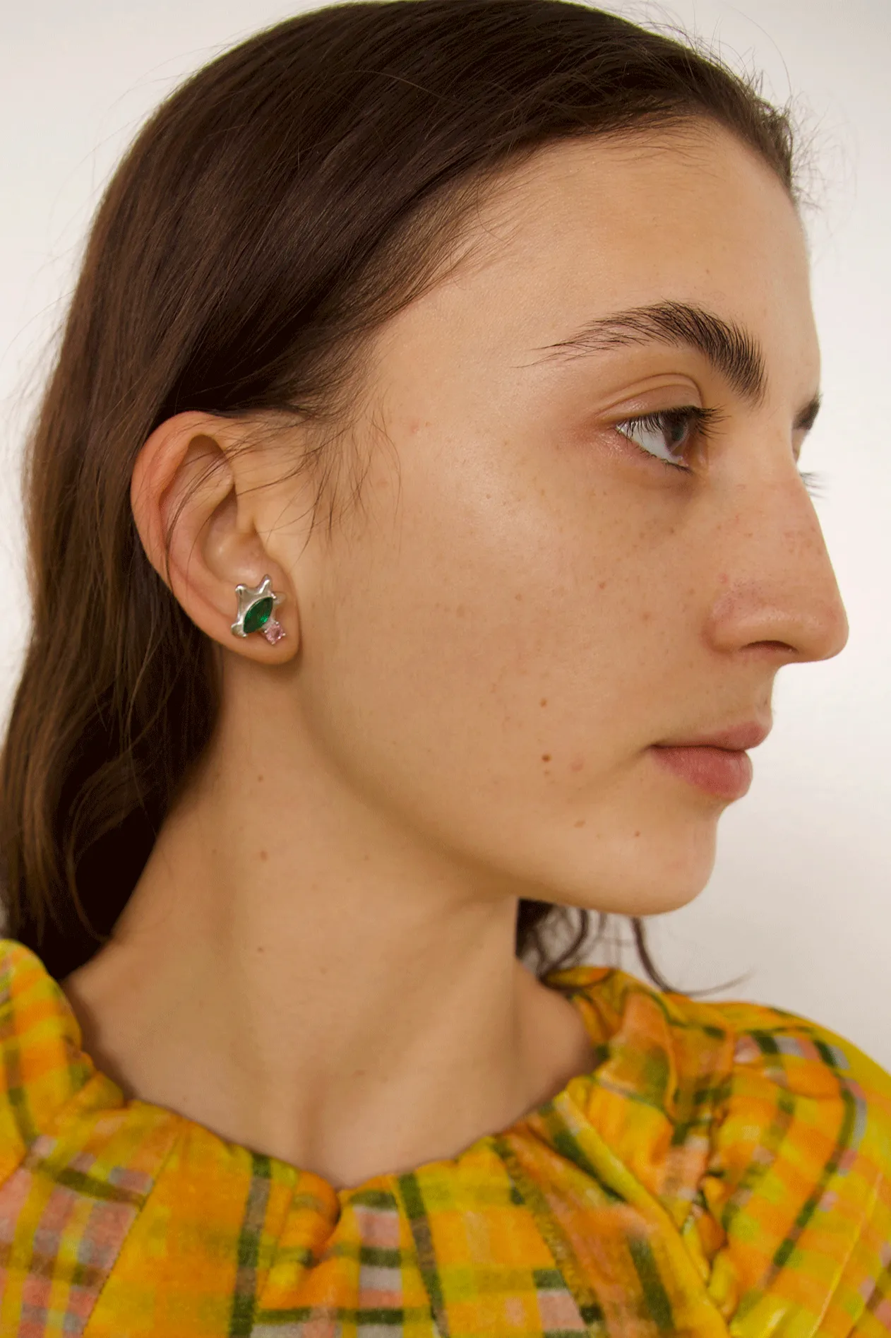 SOFT PINK EMERALD STELLA STUDS sold by Collina Strada product image thumbnail 4