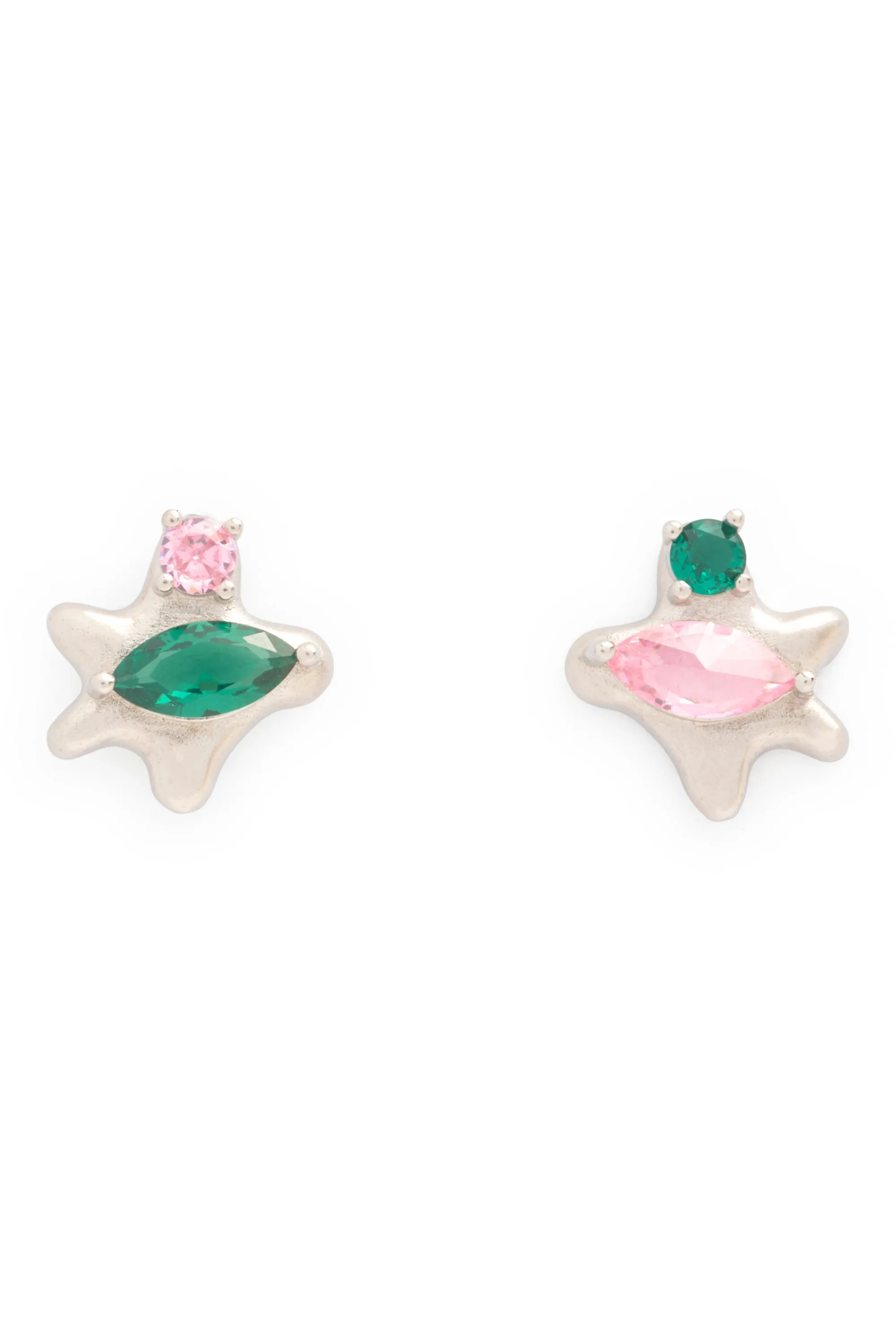 SOFT PINK EMERALD STELLA STUDS sold by Collina Strada