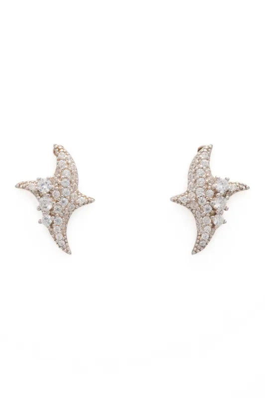 CRYSTAL CLEAR TWISTER EARRINGS made by Collina Strada