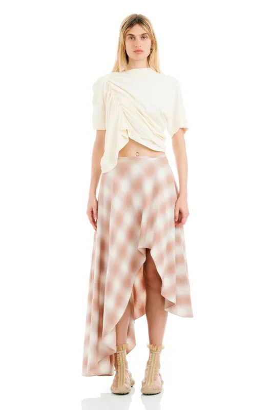 PEACH PLAID TULIP SKIRT sold by Collina Strada