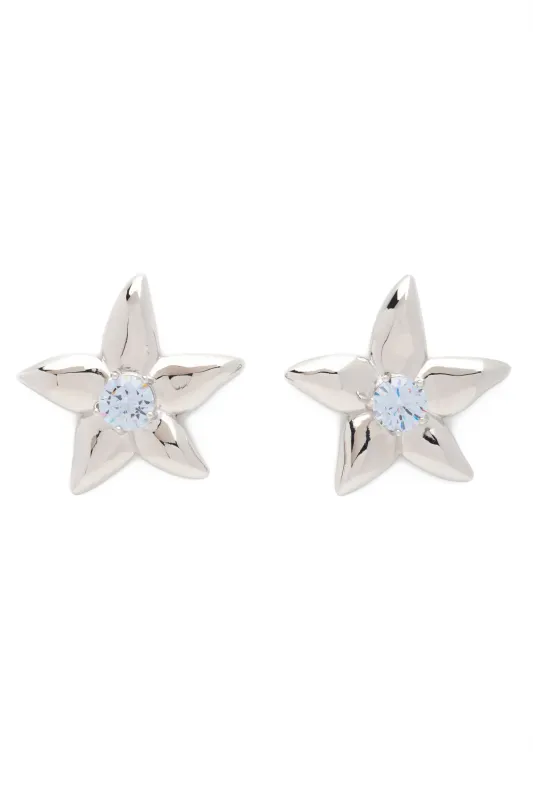 CRYSTAL CLEAR MEGA STARLINK EARRINGS made by Collina Strada