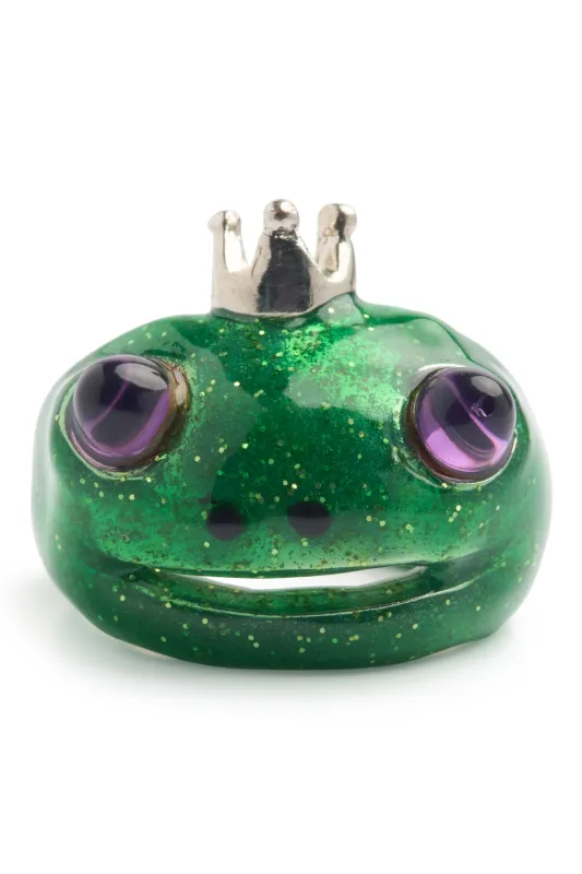 GLITTER GREEN FROG PRINCE RING made by Collina Strada
