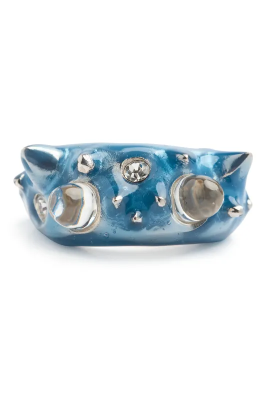 SEA BLUE DEMI ALIEN RING sold by Collina Strada