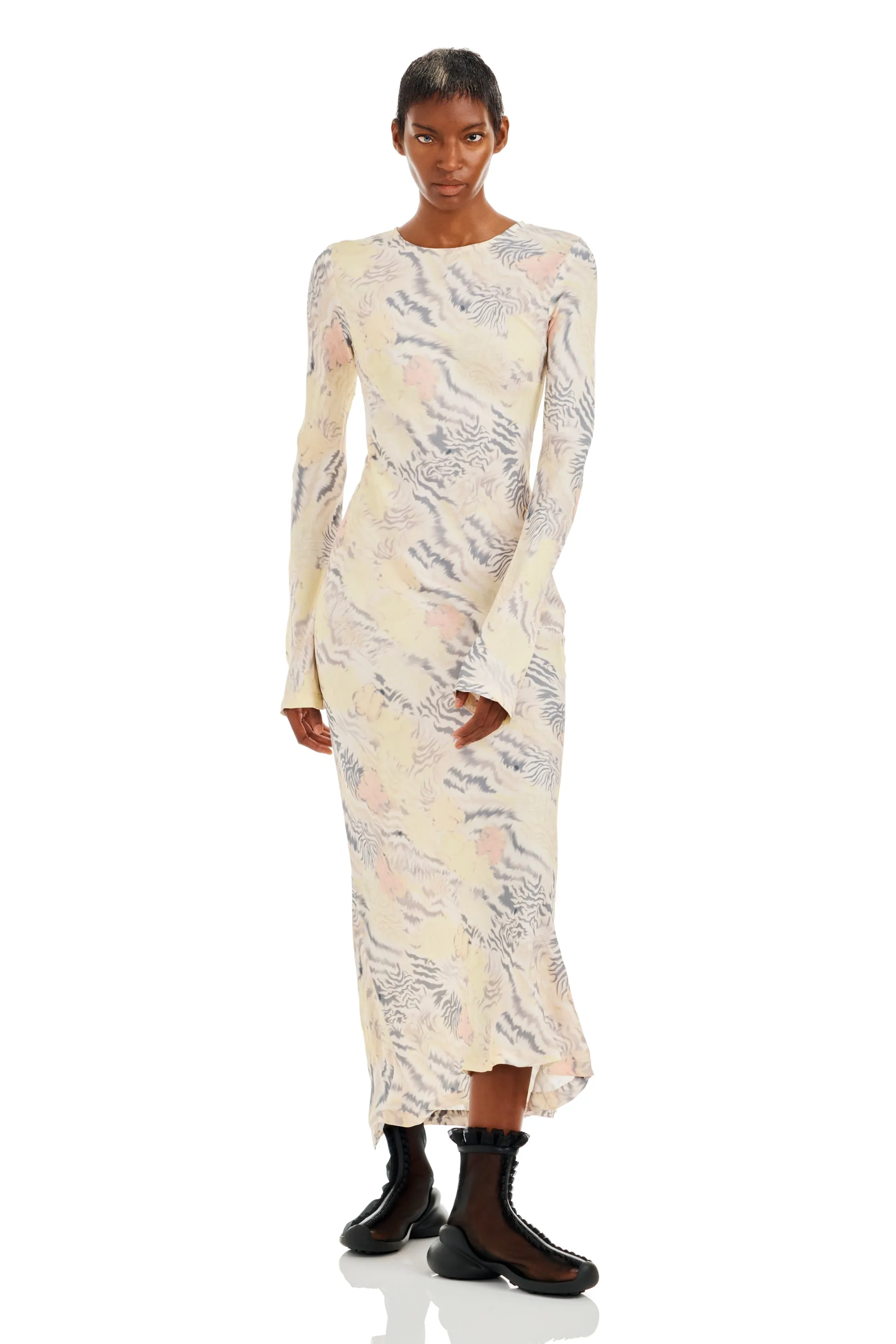 WASHED ZEBRA FLORAL YURI DRESS sold by Collina Strada