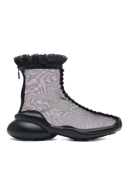 BLACK MESH RUFL BOOTS sold by Collina Strada