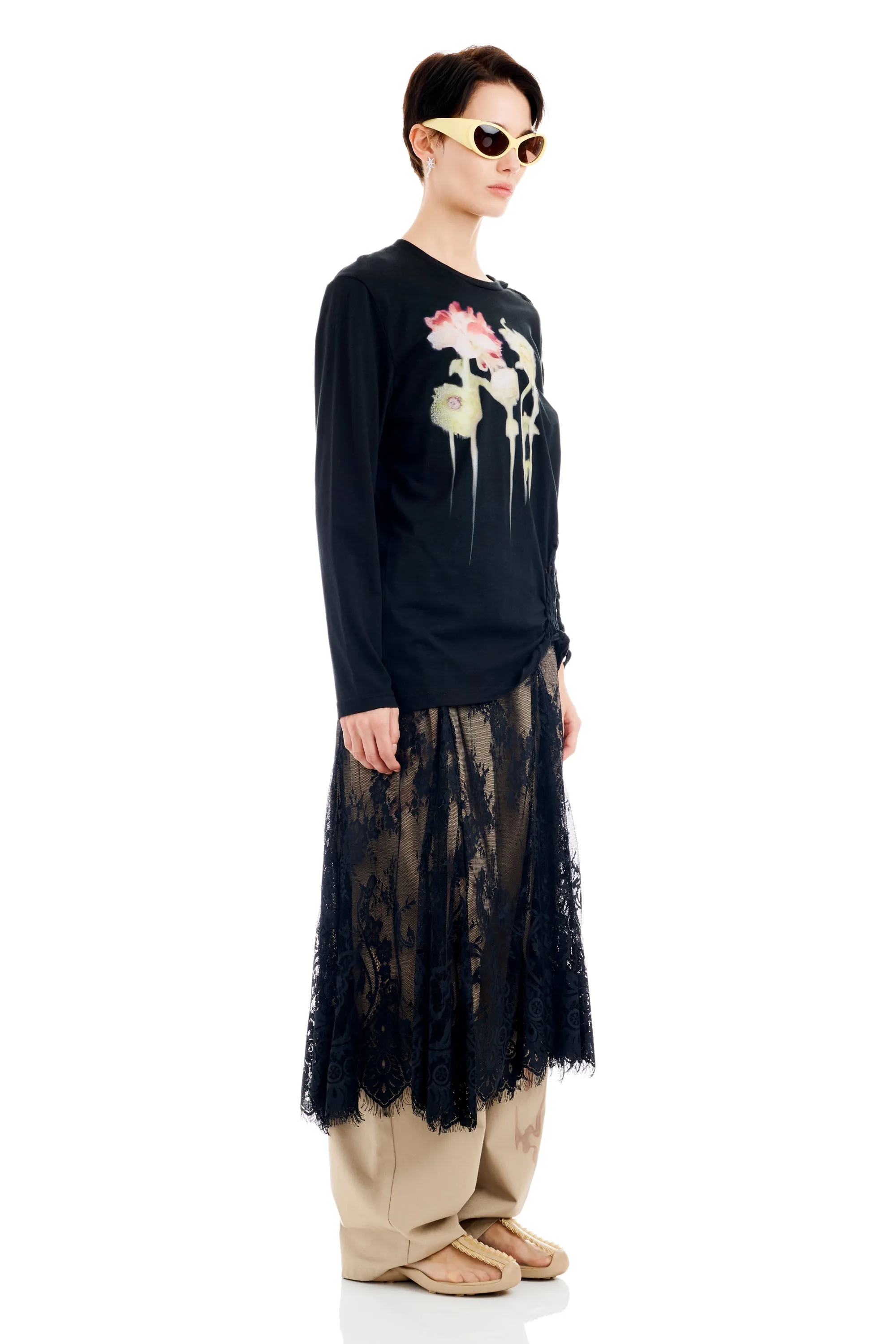 BLACK FLOWER DRIP TOSH L/S TEE sold by Collina Strada product image thumbnail 2