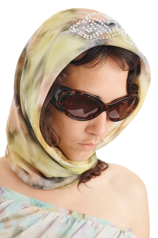 OCEAN FLOWERS PRINCESS FOULARD SCARF sold by Collina Strada