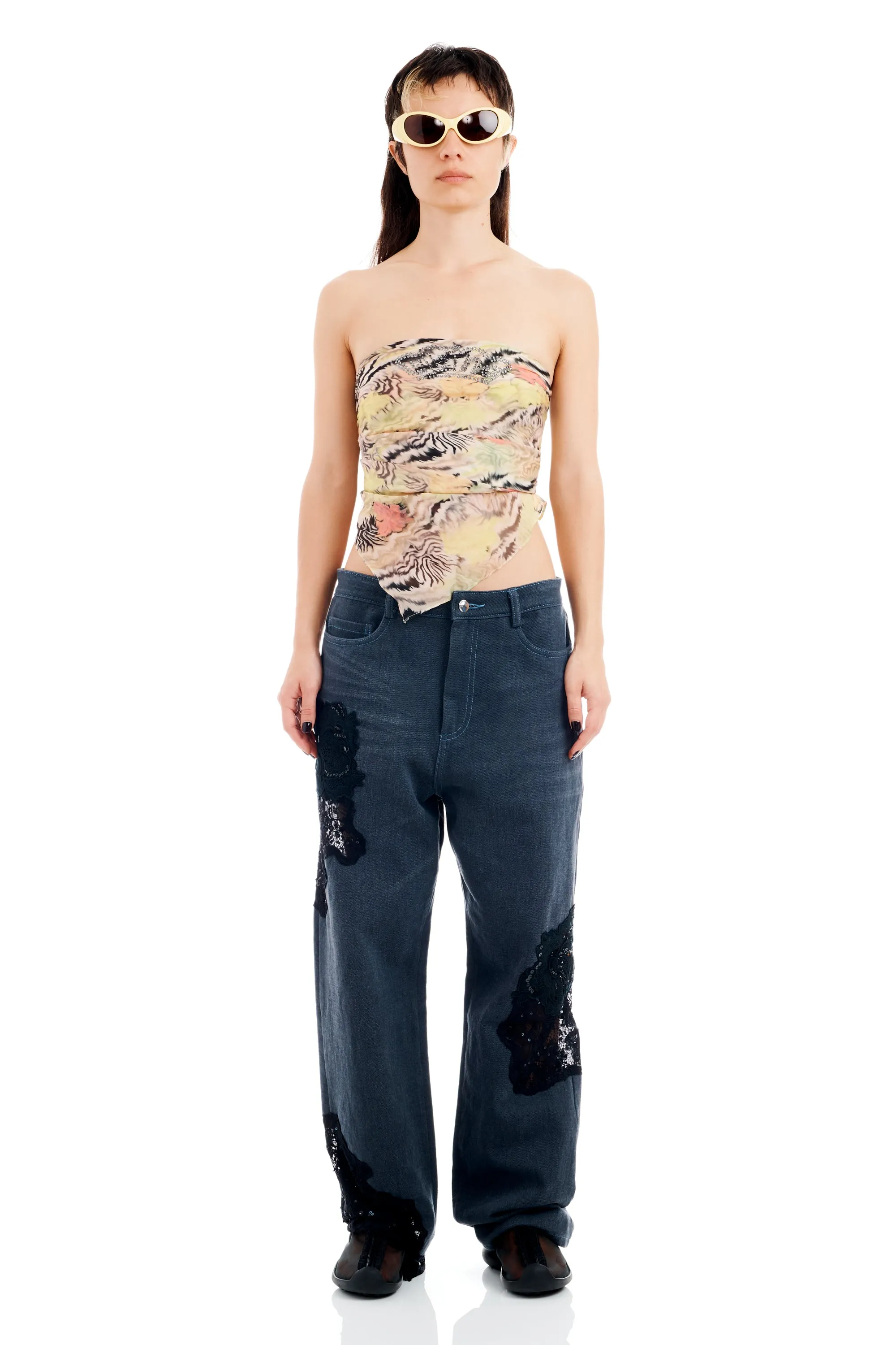 ZEBRA FLORAL PRINCESS FOULARD SCARF sold by Collina Strada product image thumbnail 3