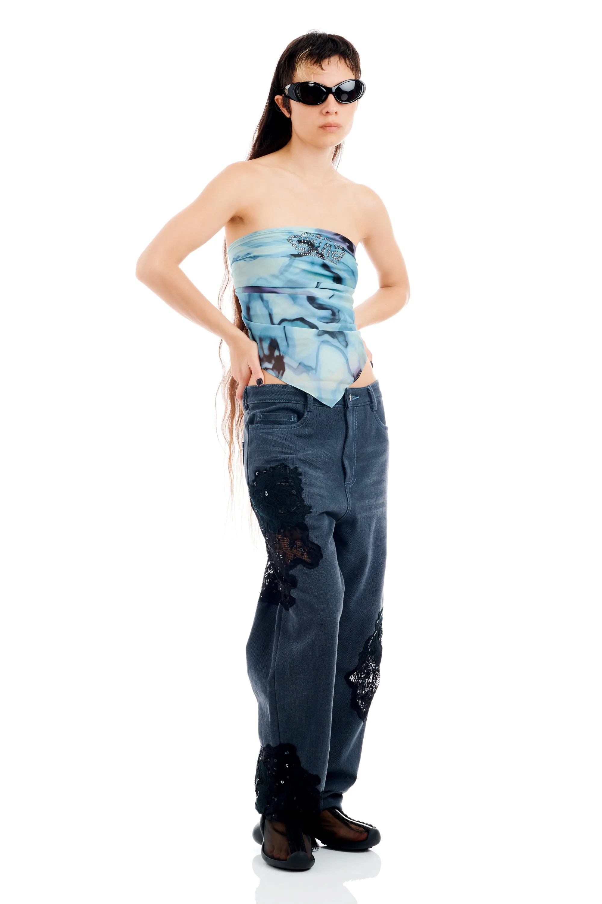 SKY WATERCOLOR FLORAL PRINCESS FOULARD sold by Collina Strada product image thumbnail 2