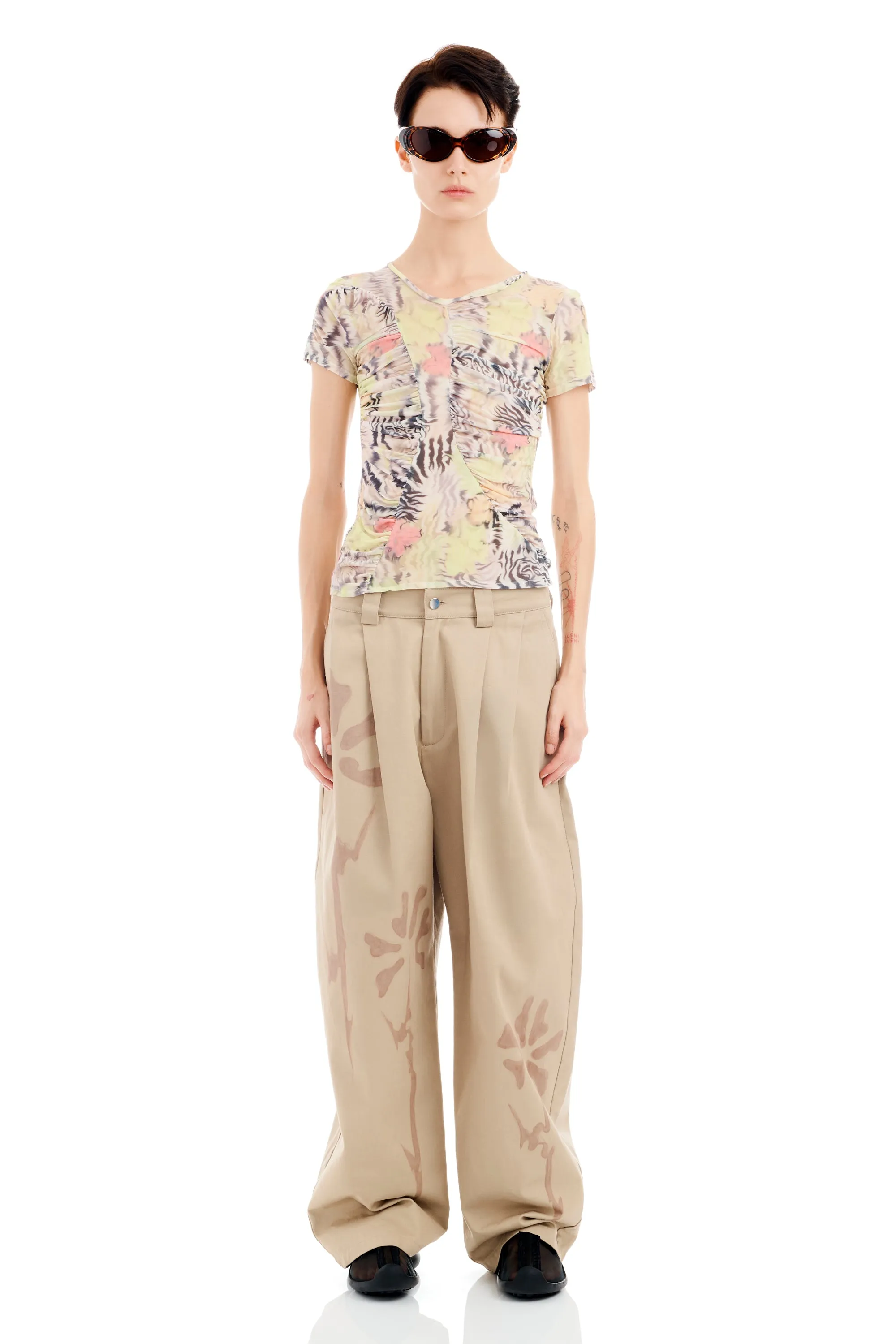ZEBRA FLORAL SERPENTINE S/S TOP sold by Collina Strada