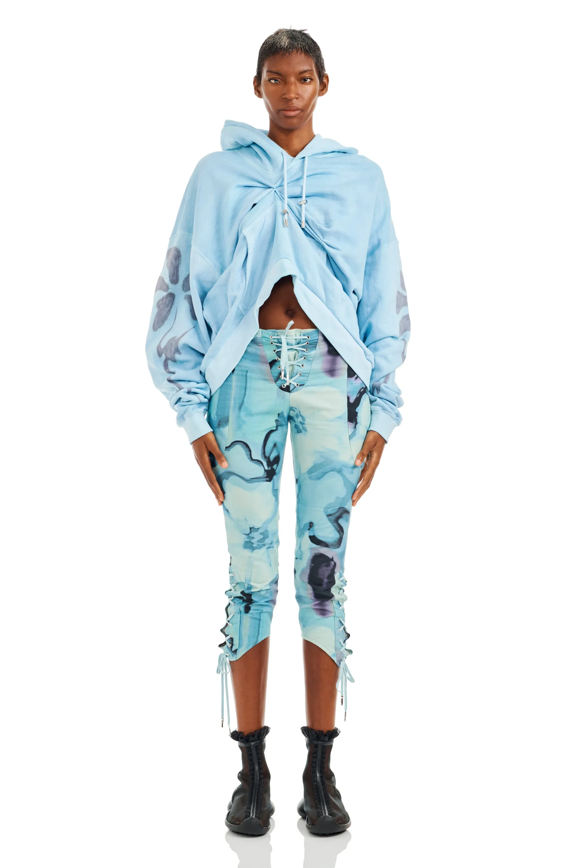SKY FLOWERS DRAPED HOODIE sold by Collina Strada product image thumbnail 2