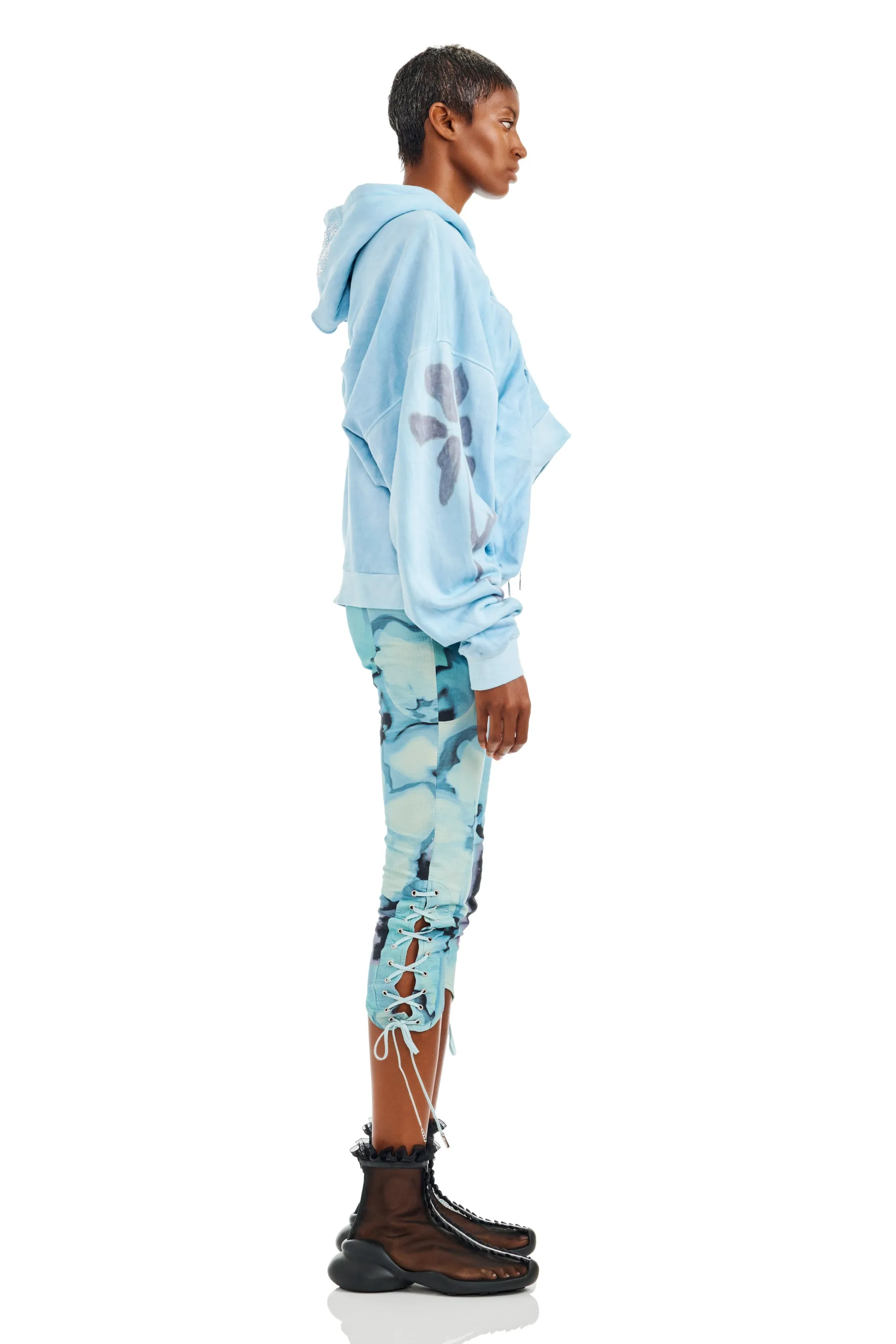 SKY FLOWERS DRAPED HOODIE sold by Collina Strada product image thumbnail 4