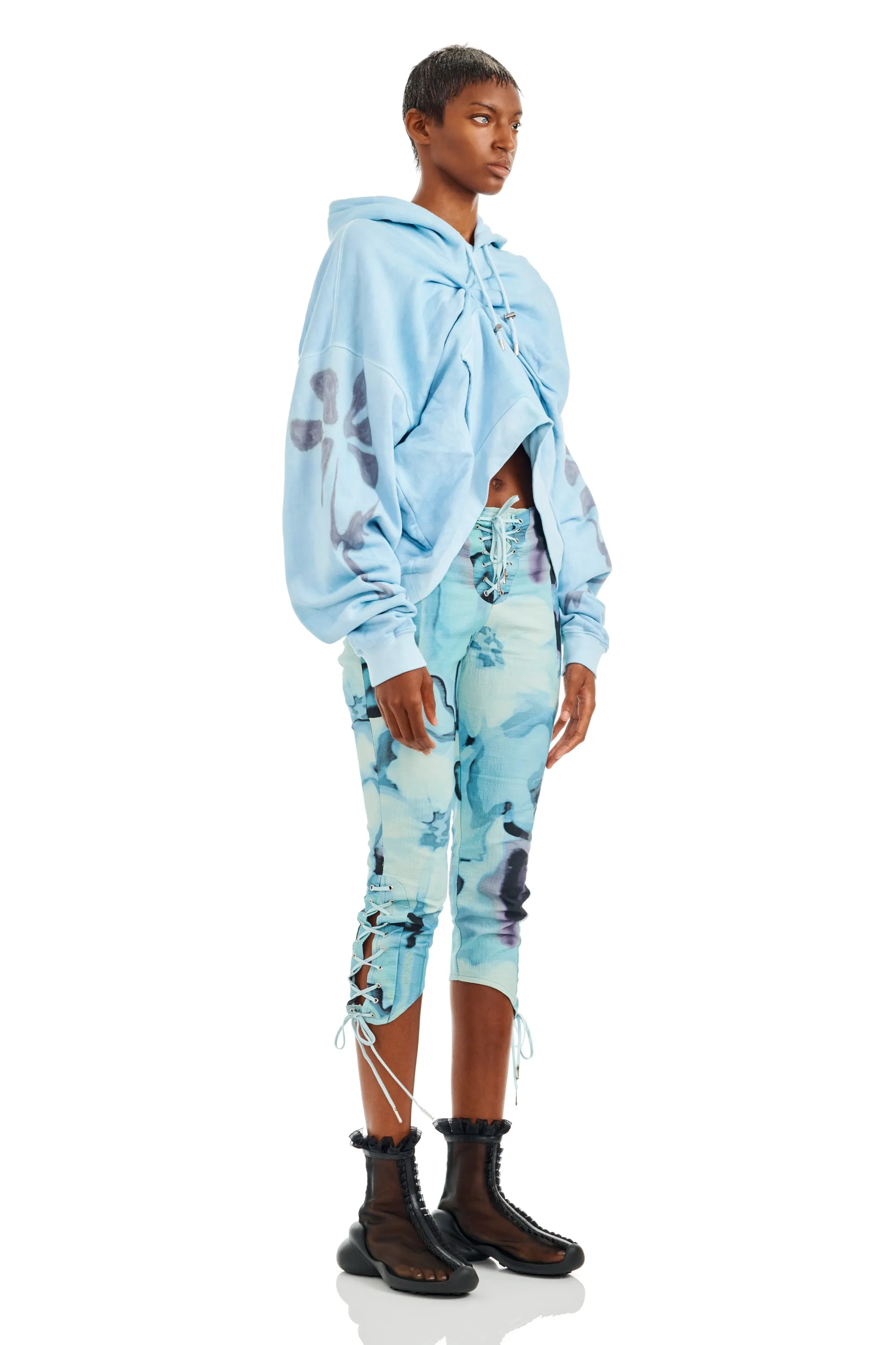 SKY FLOWERS DRAPED HOODIE sold by Collina Strada product image thumbnail 5