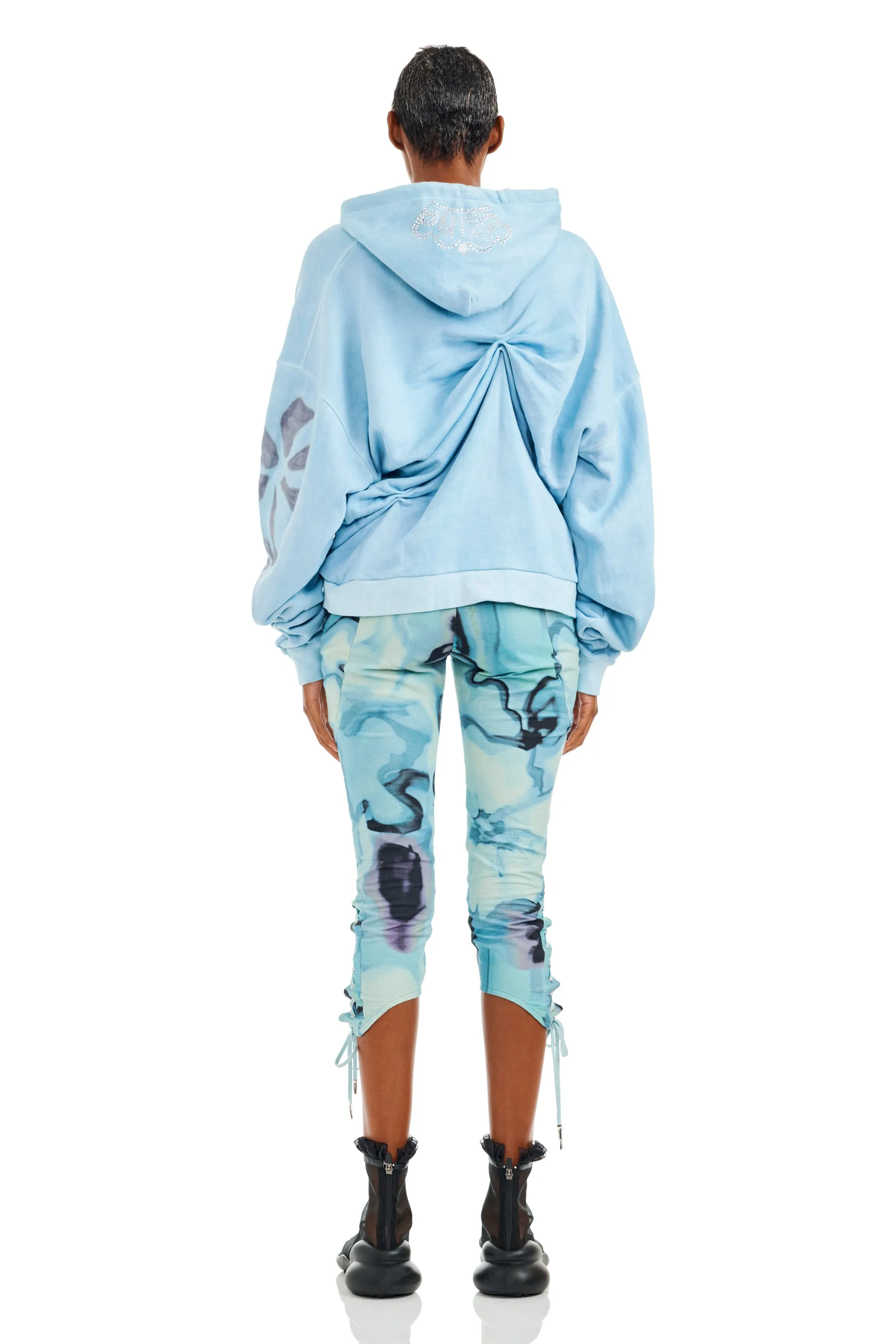 SKY FLOWERS DRAPED HOODIE sold by Collina Strada product image thumbnail 3