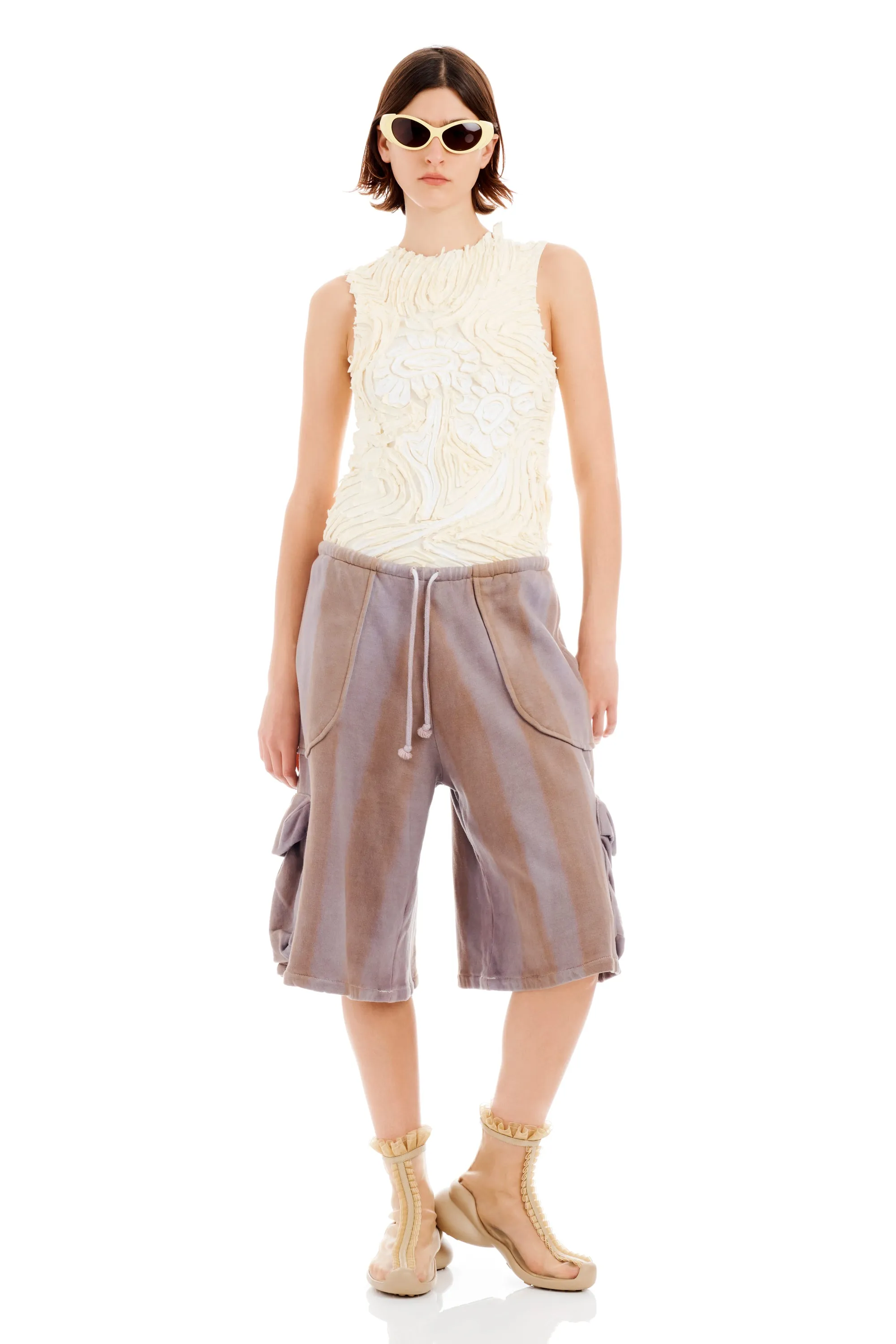 EARTH STRIPE CARGO SWEATSHORT sold by Collina Strada product image thumbnail 2