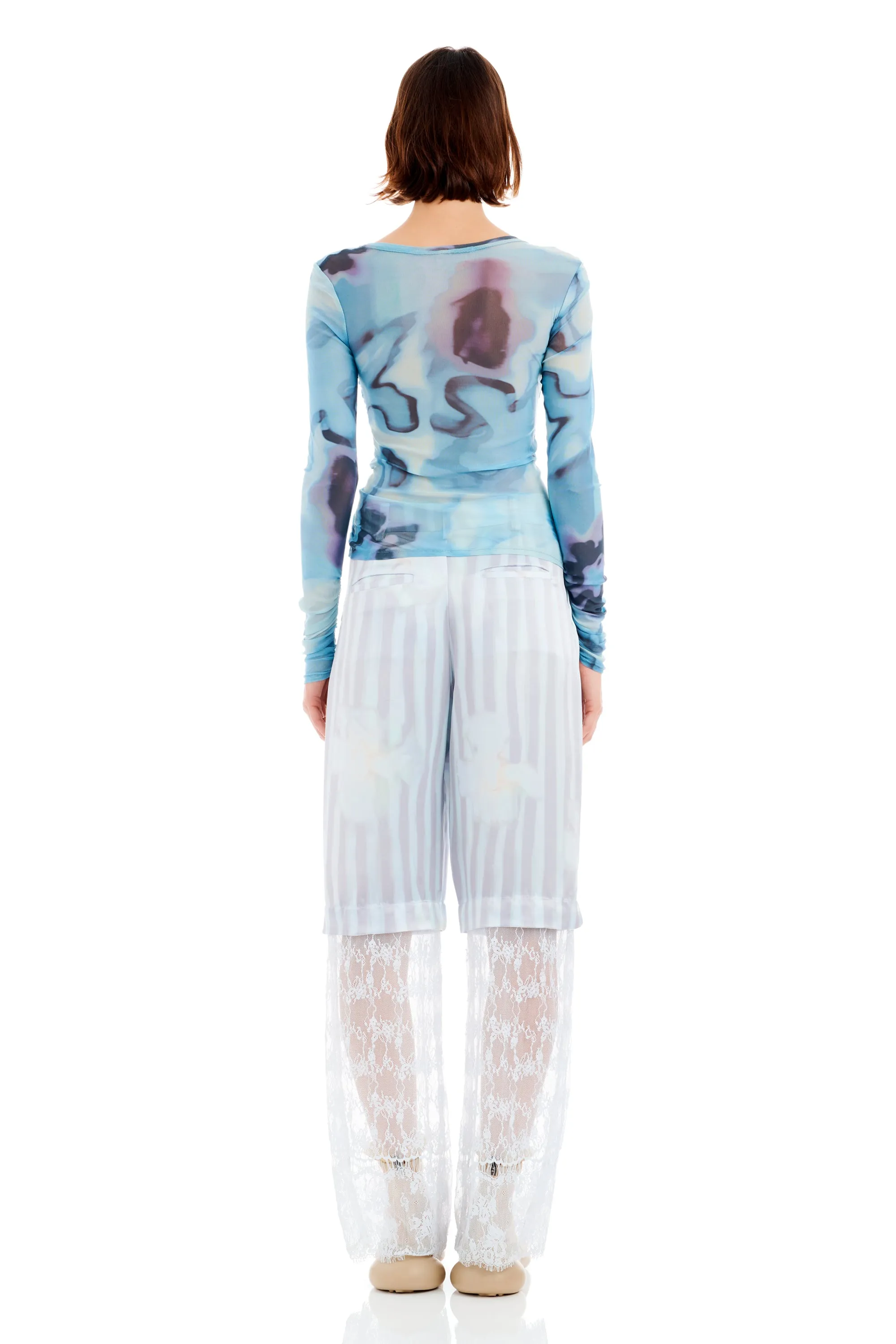 SKY WATERCOLOR FLORAL SERPENTINE L/S TOP sold by Collina Strada product image thumbnail 5