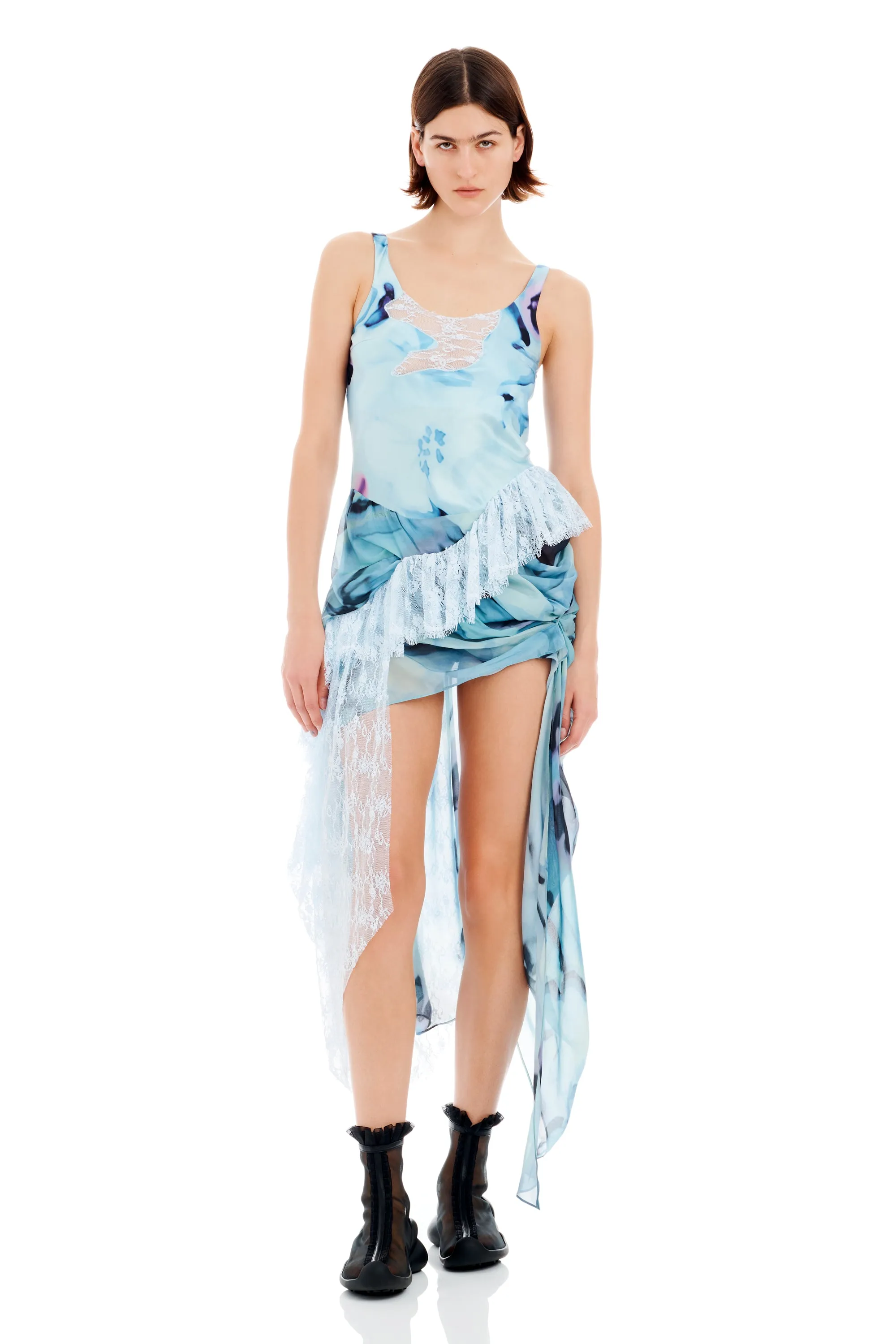 SKY WATERCOLOR FLORAL AMMI FANNY DRESS sold by Collina Strada