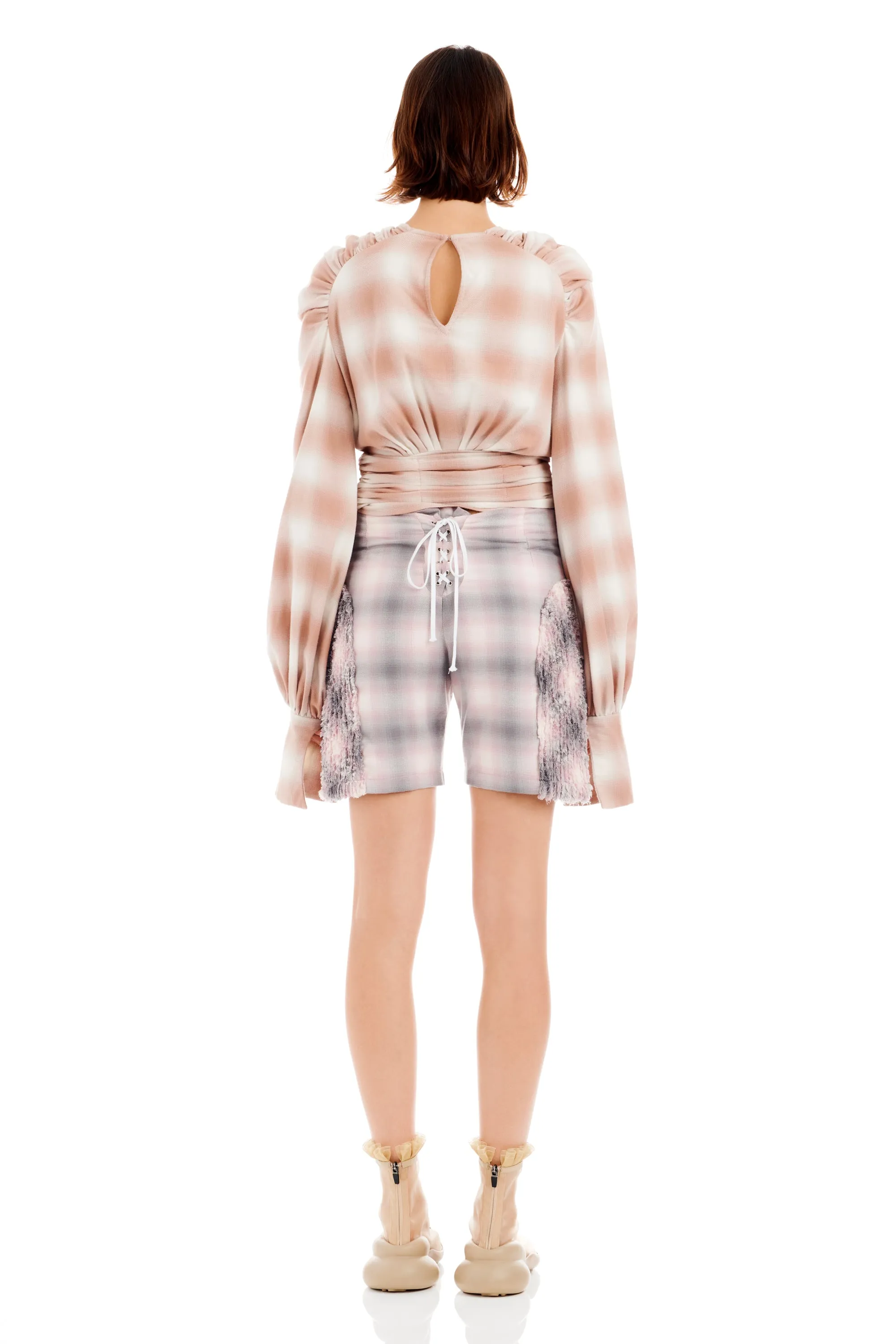 PEACH PLAID IRIS TOP sold by Collina Strada product image thumbnail 4