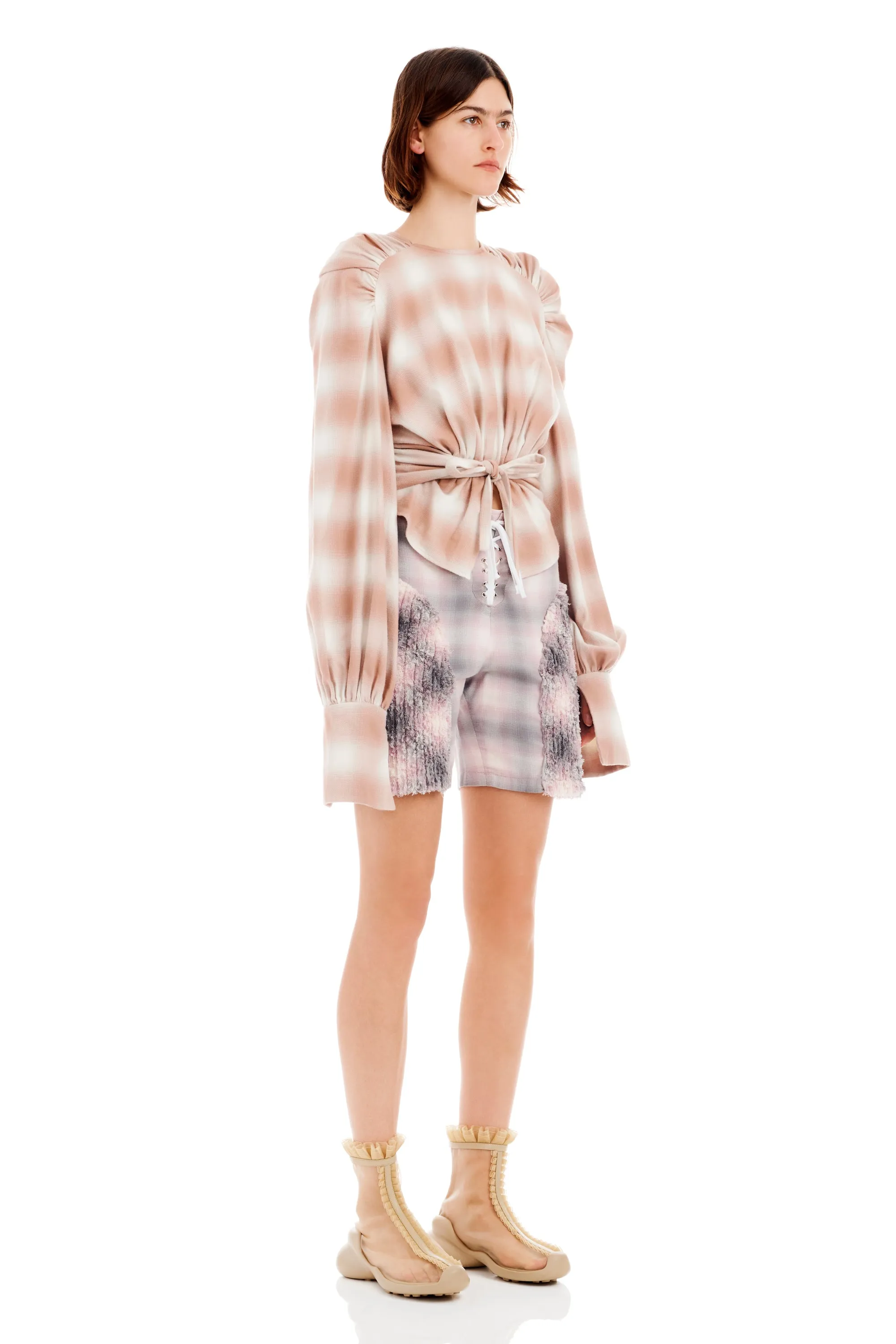 PEACH PLAID IRIS TOP sold by Collina Strada product image thumbnail 2