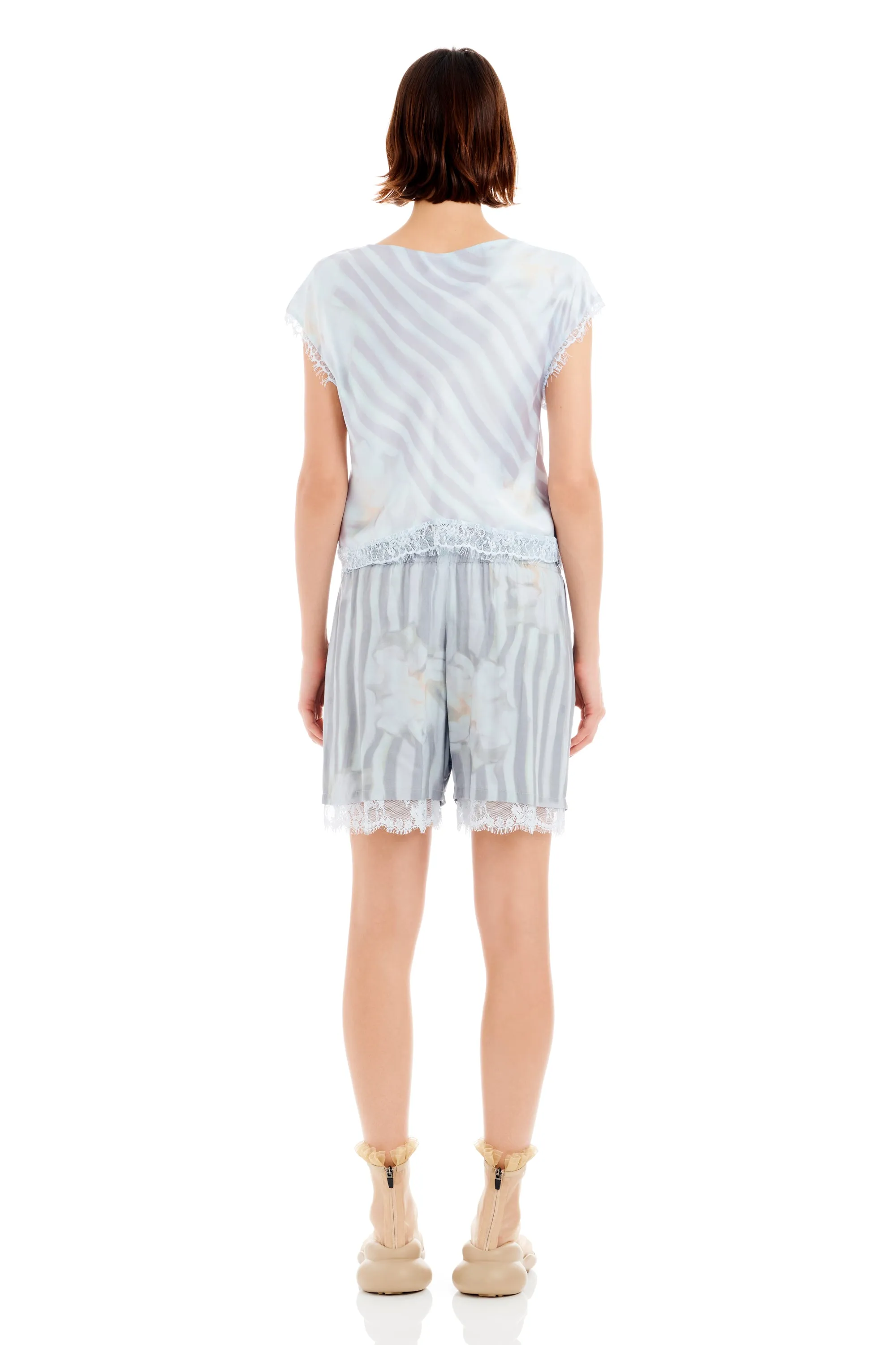 WASHED WAVY NAVY FLOWER STRIPE ODEON BOXER sold by Collina Strada product image thumbnail 5