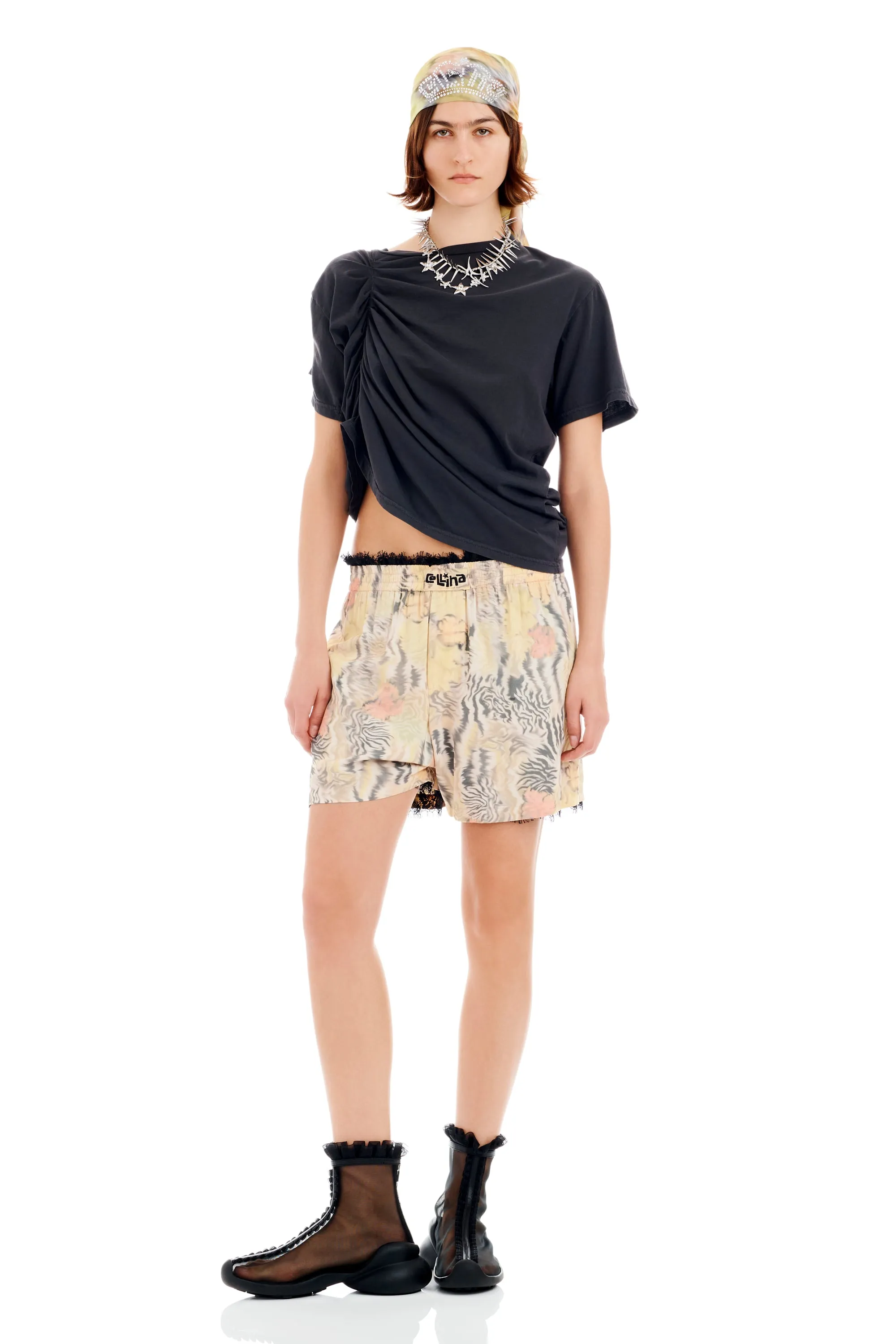 WASHED ZEBRA FLORAL ODEON BOXER sold by Collina Strada