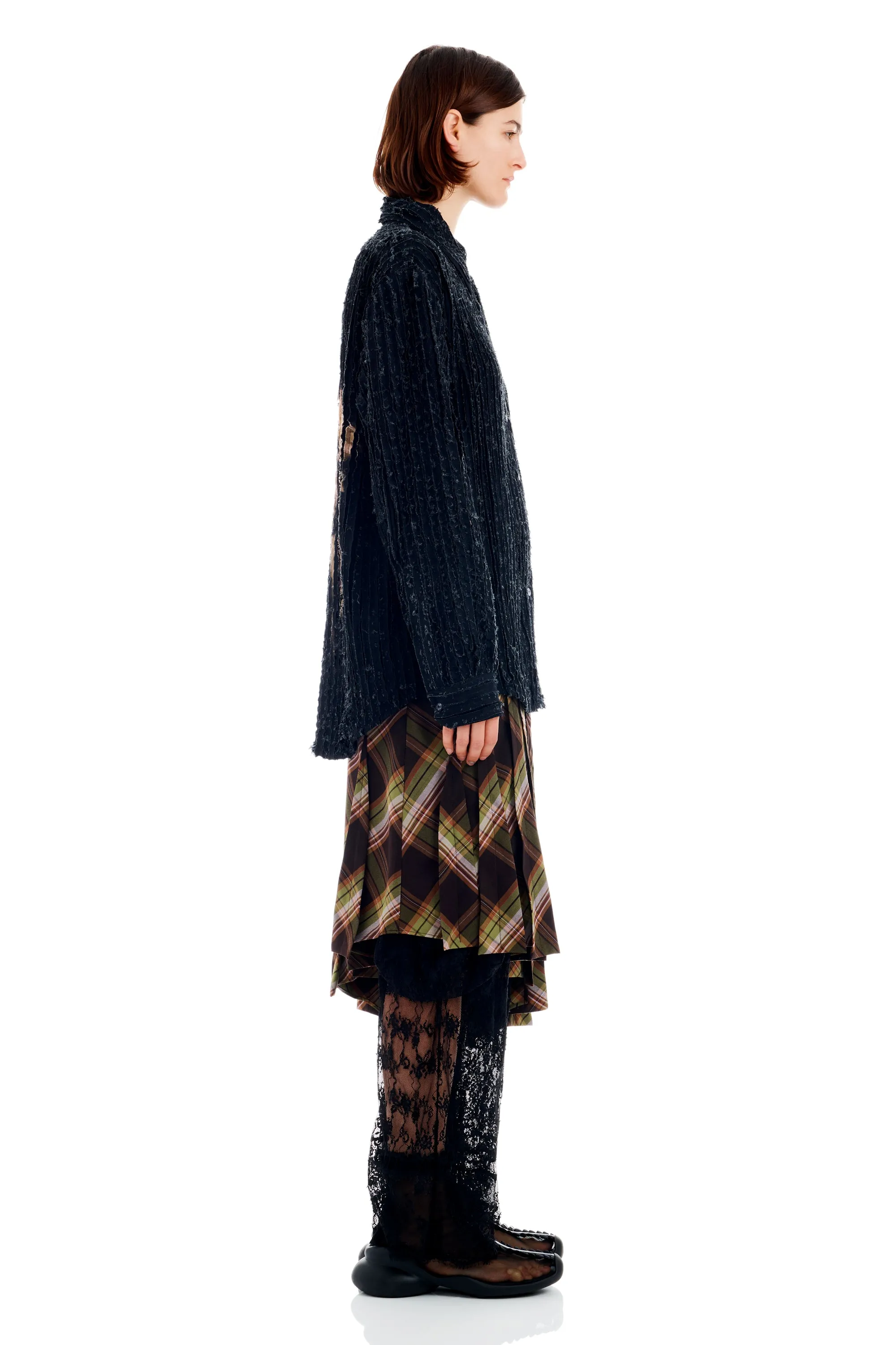 BLACK FLOWER DRIP CONVENTION BUTTON UP sold by Collina Strada product image thumbnail 4