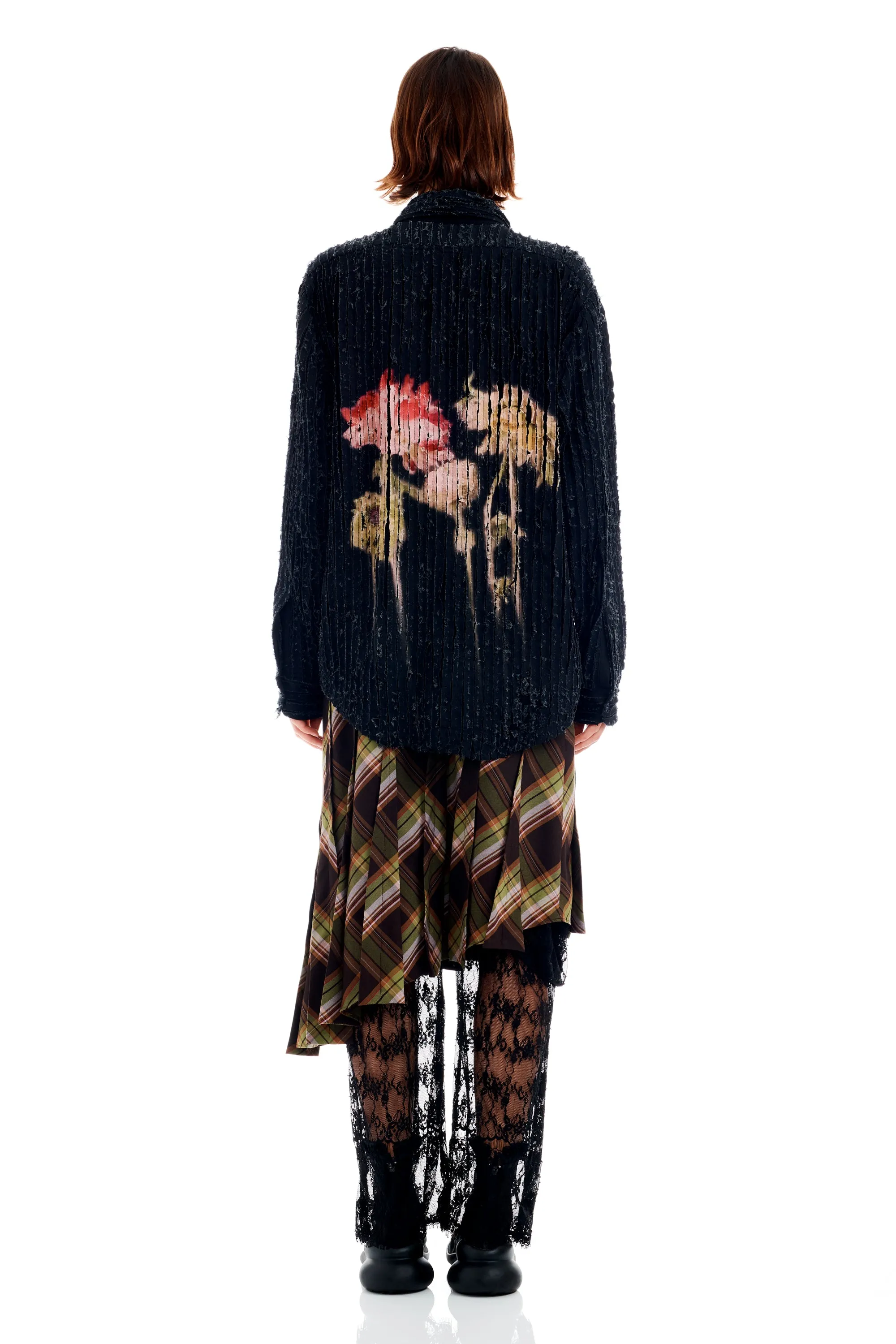 BLACK FLOWER DRIP CONVENTION BUTTON UP sold by Collina Strada product image thumbnail 5