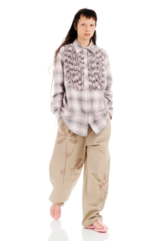 LAVENDER PLAID TUXEDO BUTTON UP made by Collina Strada