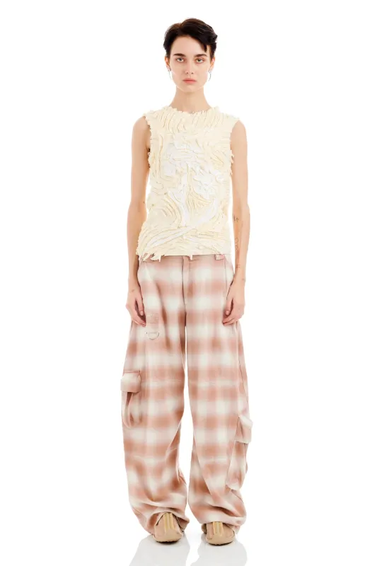 IVORY CHIRP FLOWER TANK sold by Collina Strada