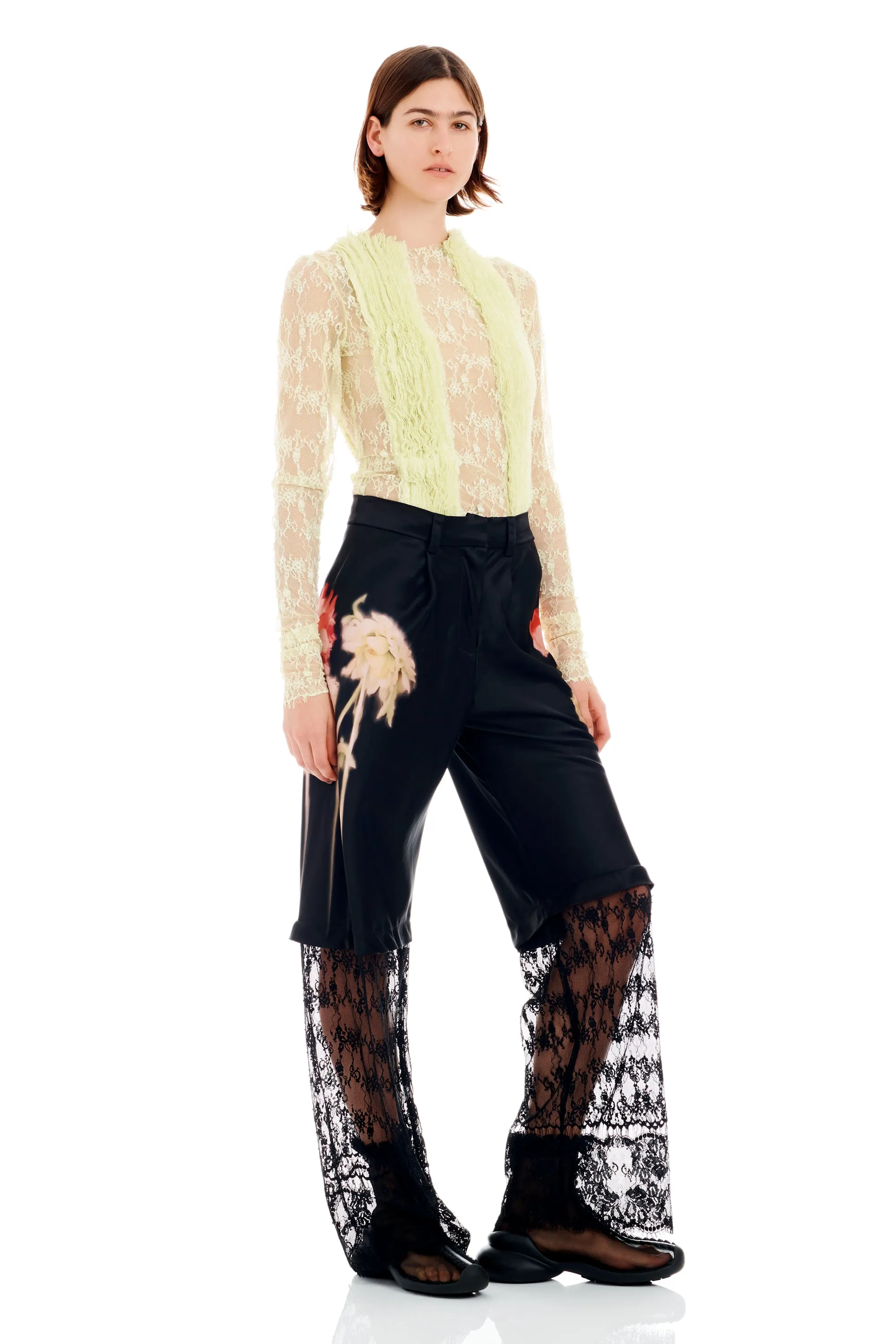 BLACK FLOWER DRIP DANTE LACE TROUSER sold by Collina Strada product image thumbnail 2