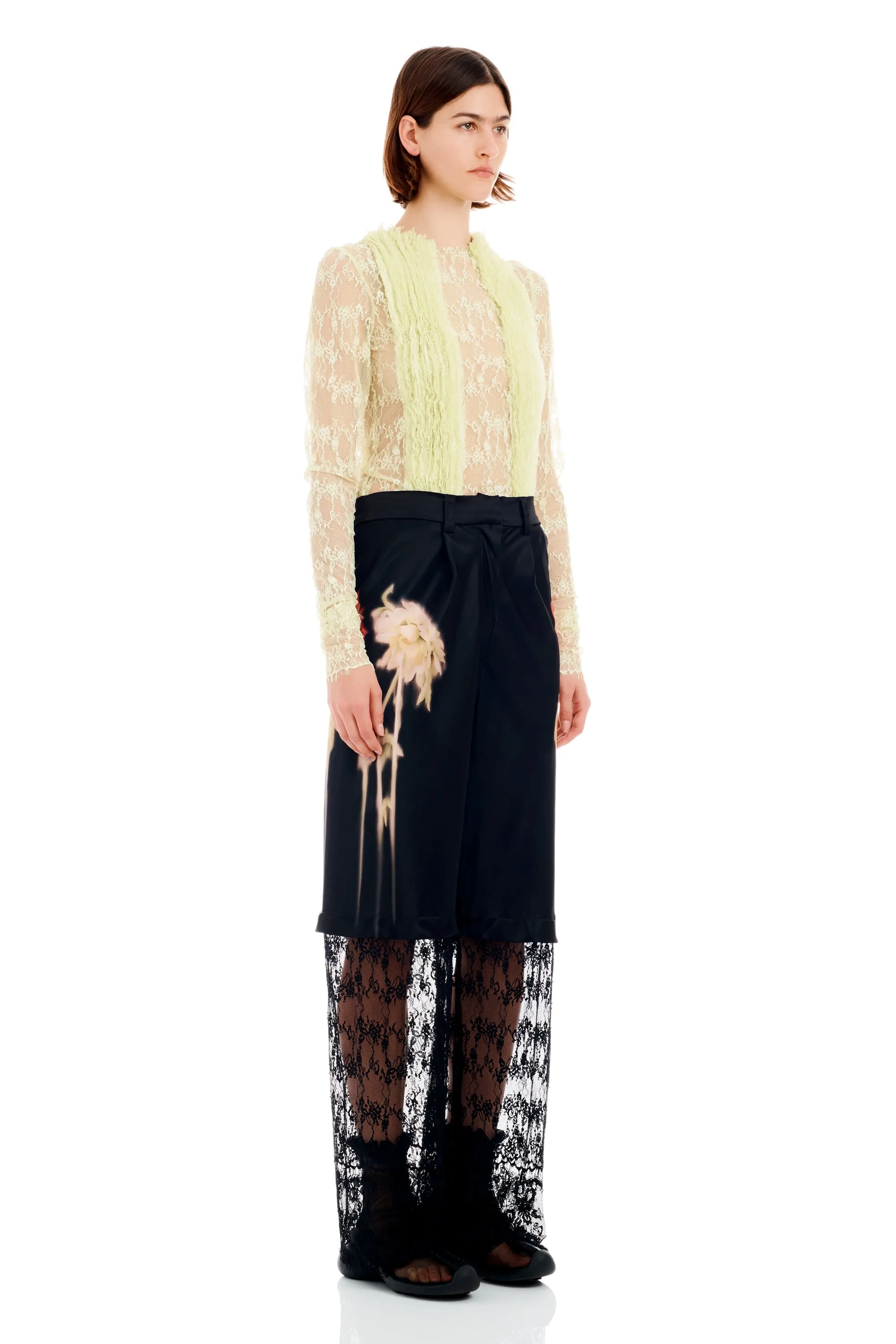 BLACK FLOWER DRIP DANTE LACE TROUSER sold by Collina Strada product image thumbnail 3