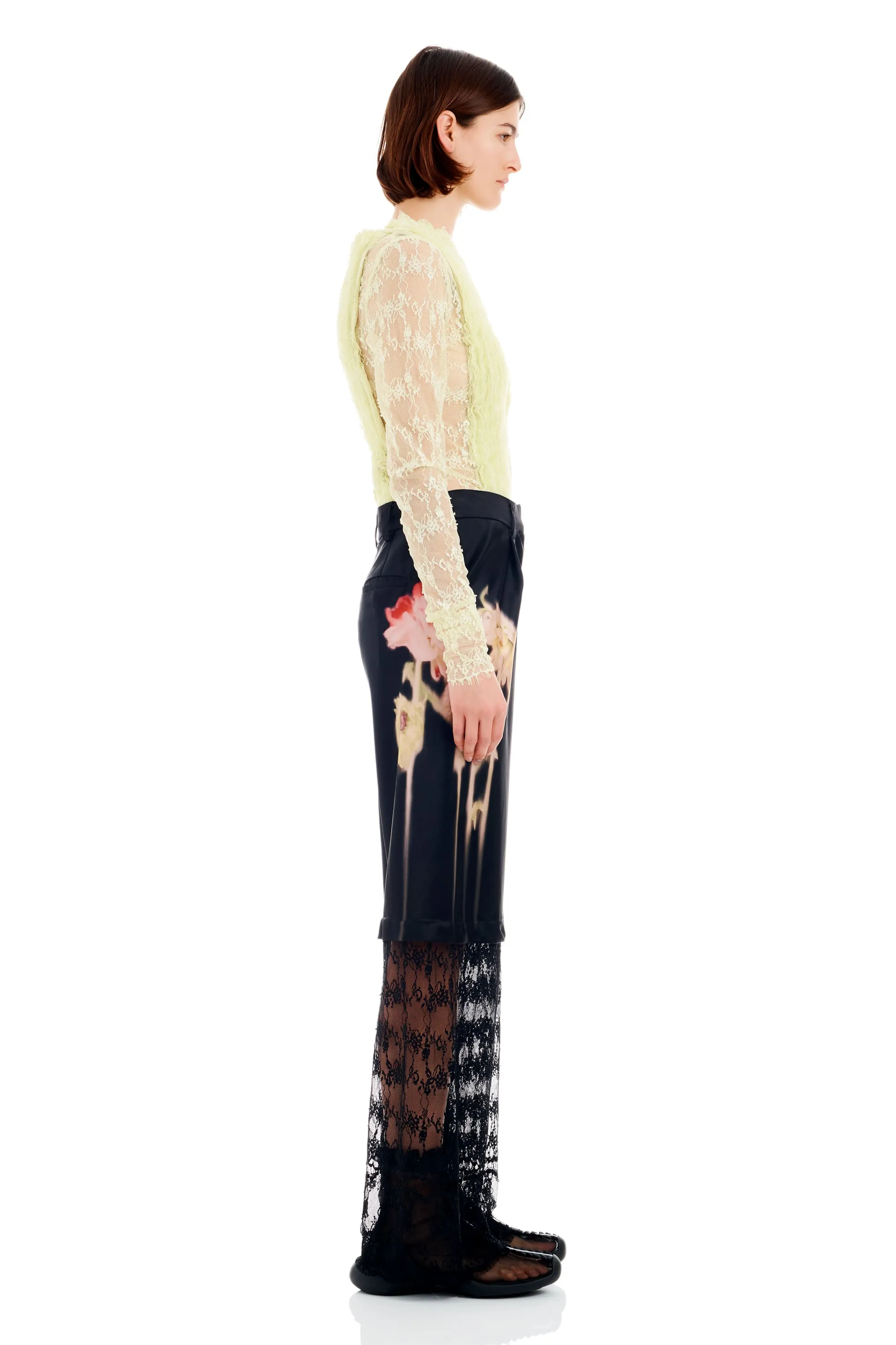 BLACK FLOWER DRIP DANTE LACE TROUSER sold by Collina Strada product image thumbnail 4