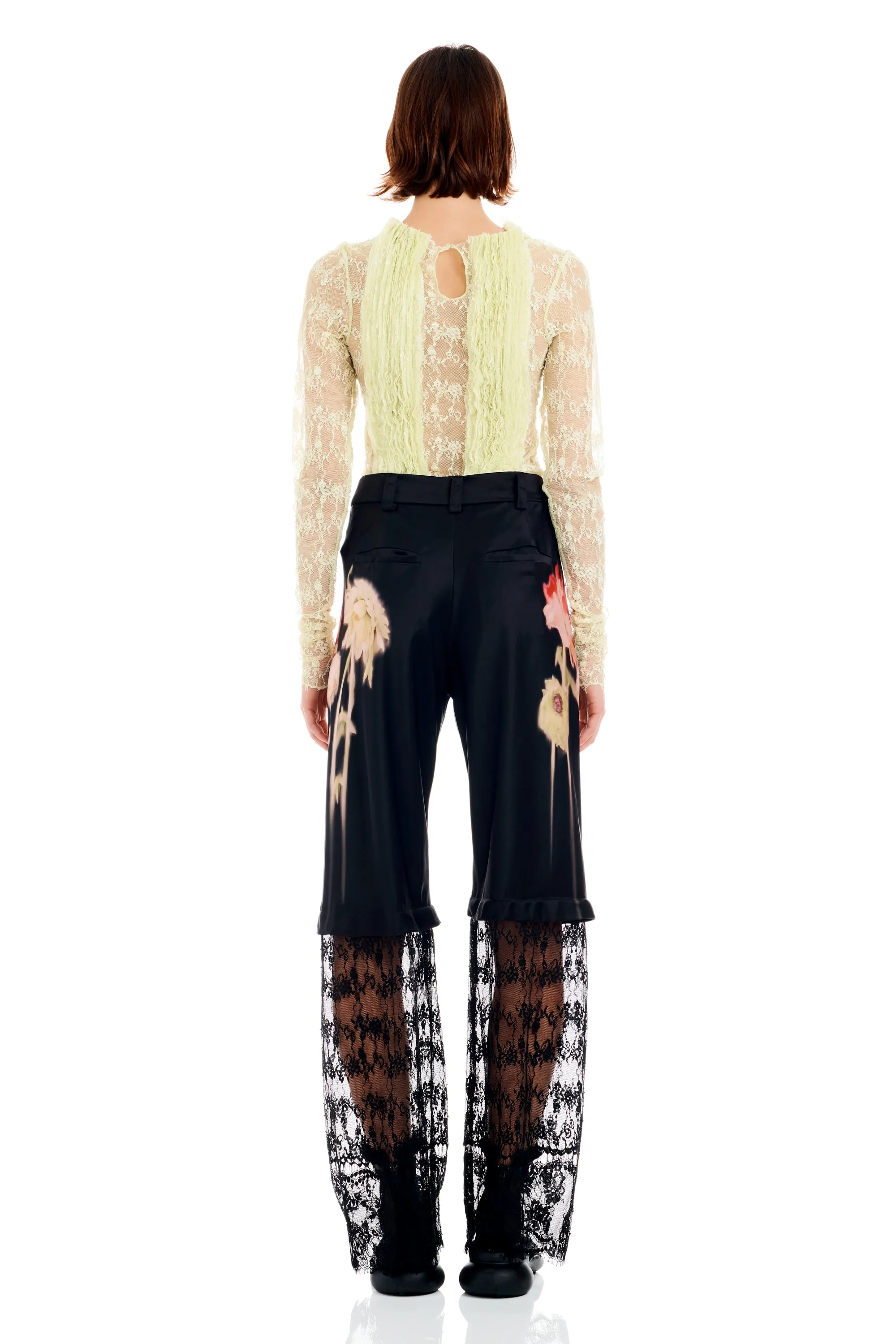 BLACK FLOWER DRIP DANTE LACE TROUSER sold by Collina Strada product image thumbnail 5